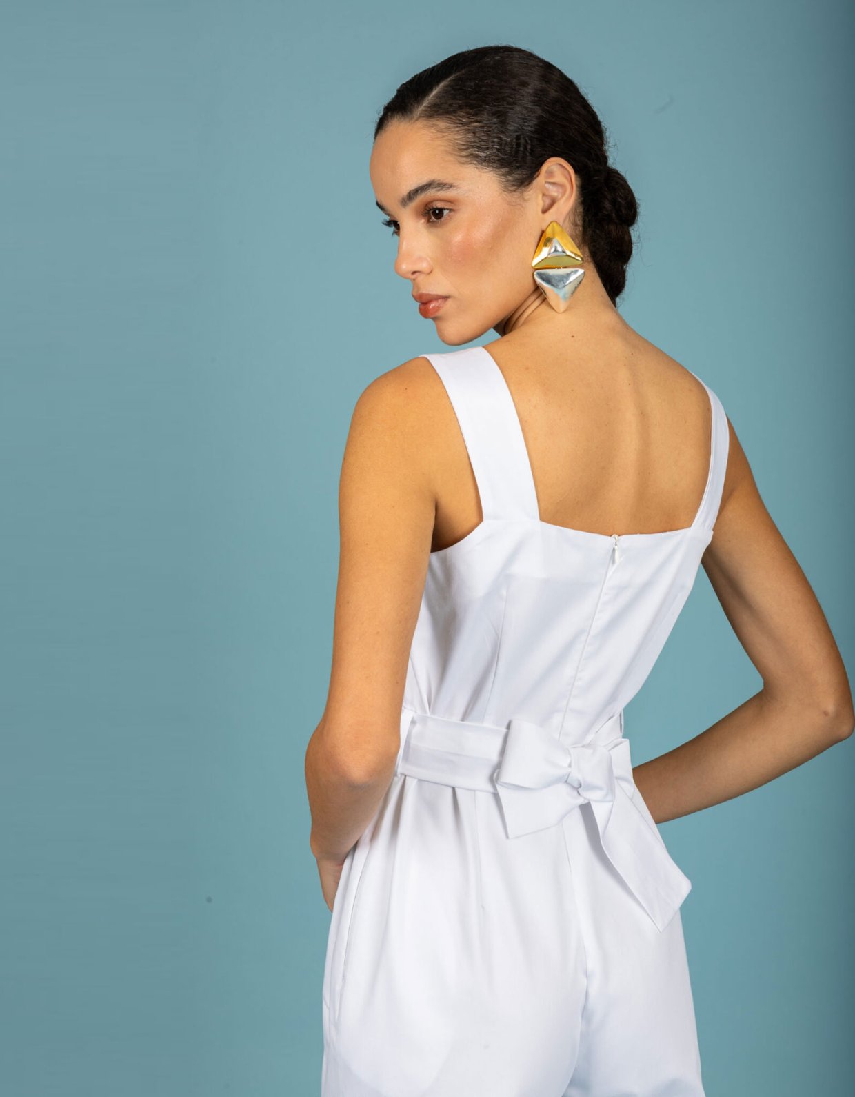 Chaton Joaquin denim jumpsuit white