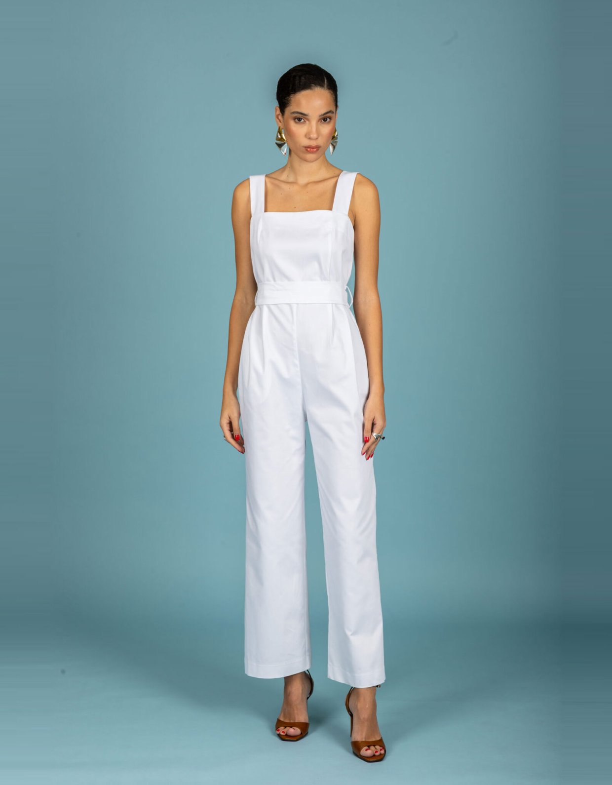 Chaton Joaquin denim jumpsuit white