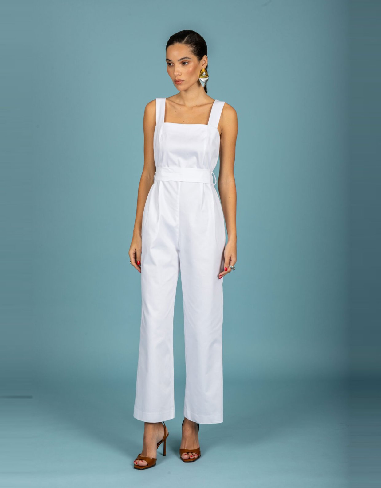 Chaton Joaquin denim jumpsuit white