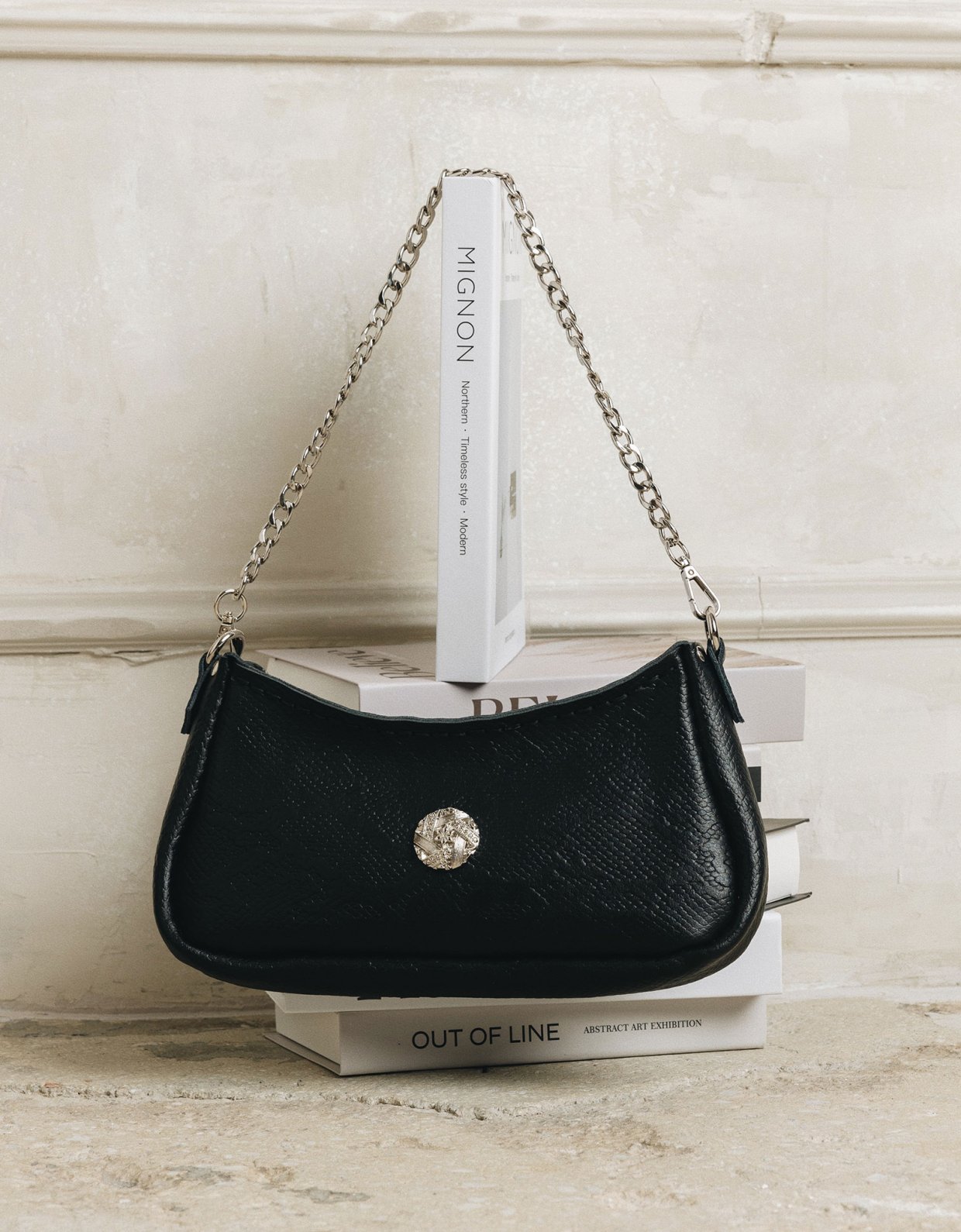 Individual Art Leather Kashmir bag black nickel