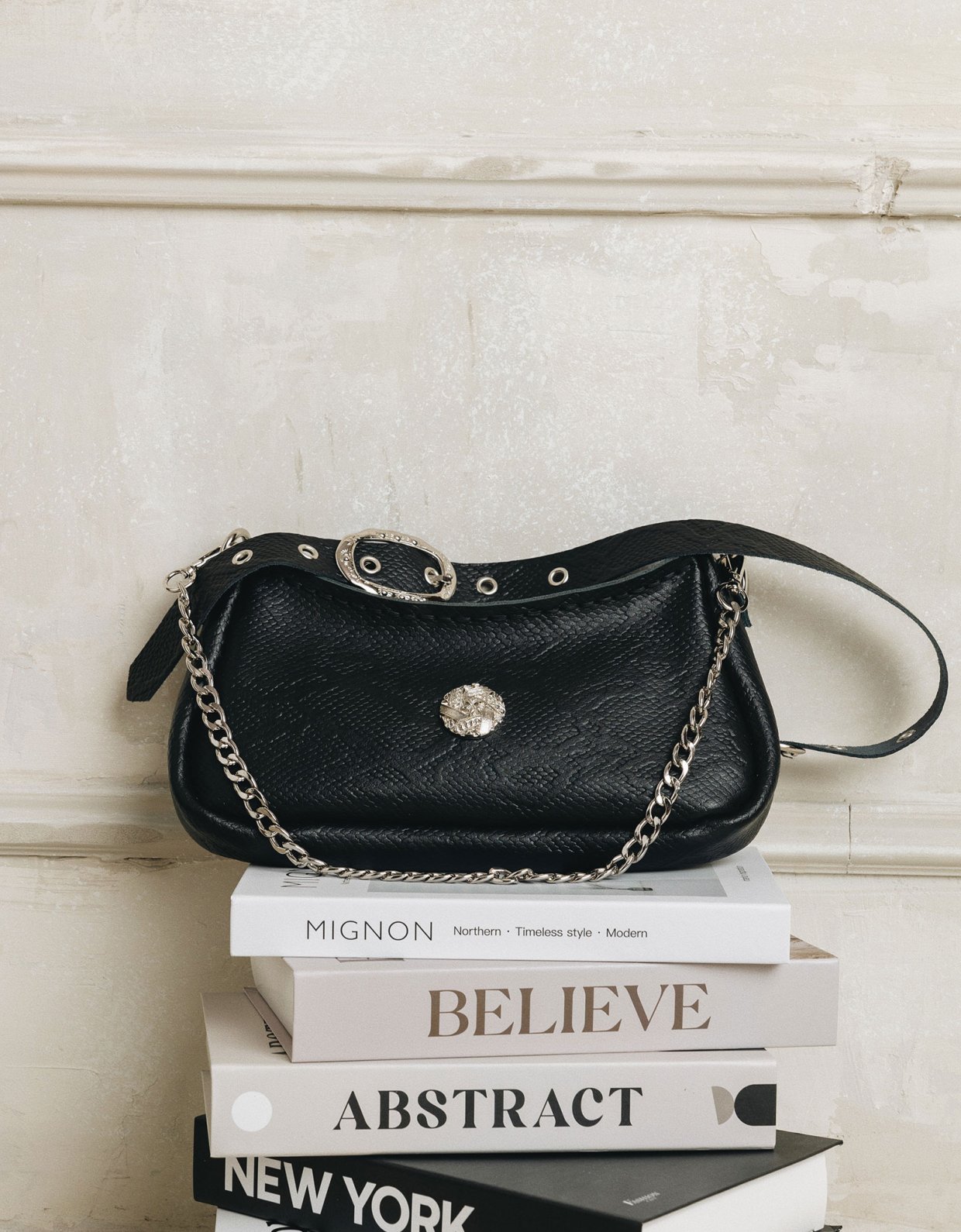 Individual Art Leather Kashmir bag black nickel