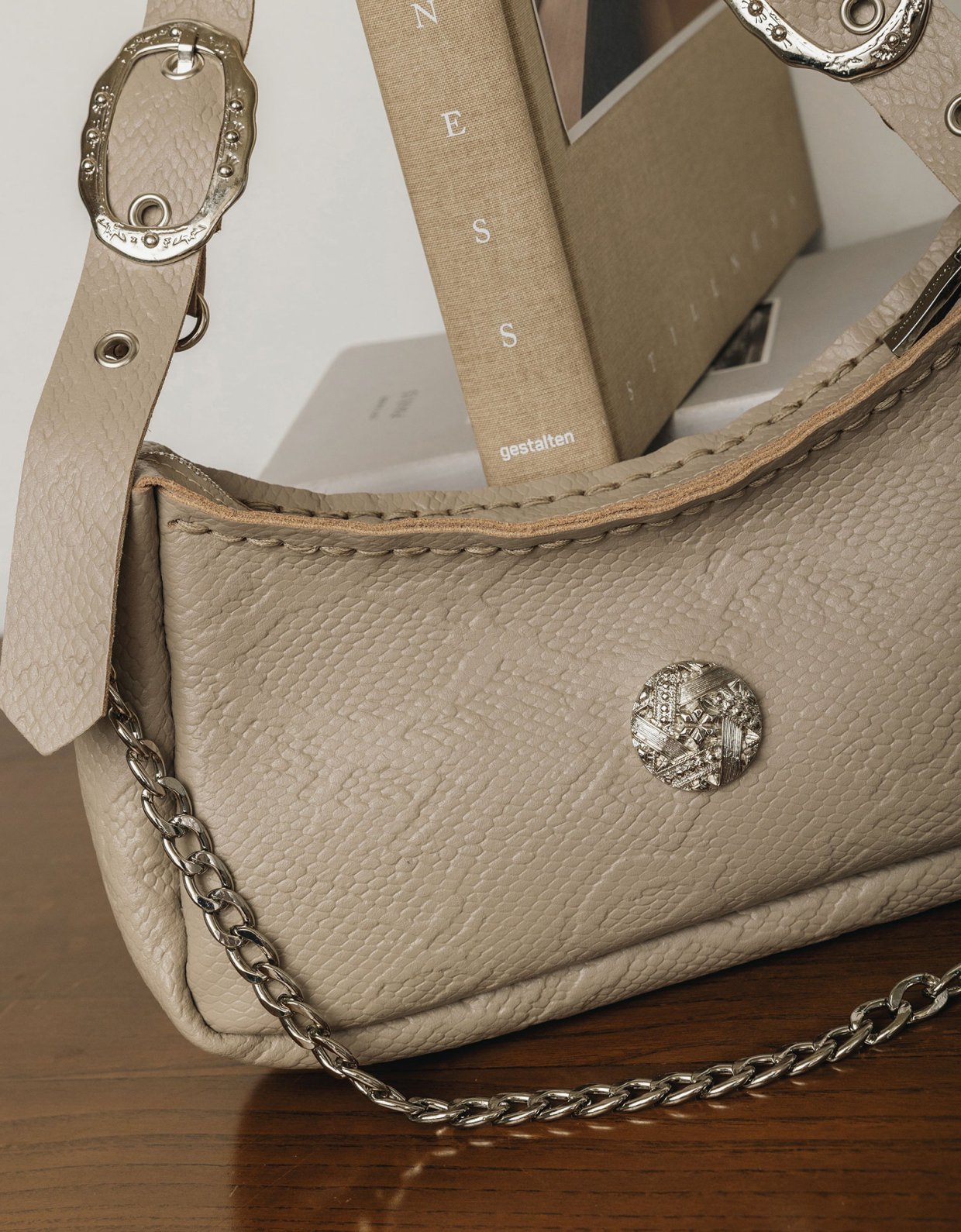 Individual Art Leather Kashmir bag stone beige-nickel