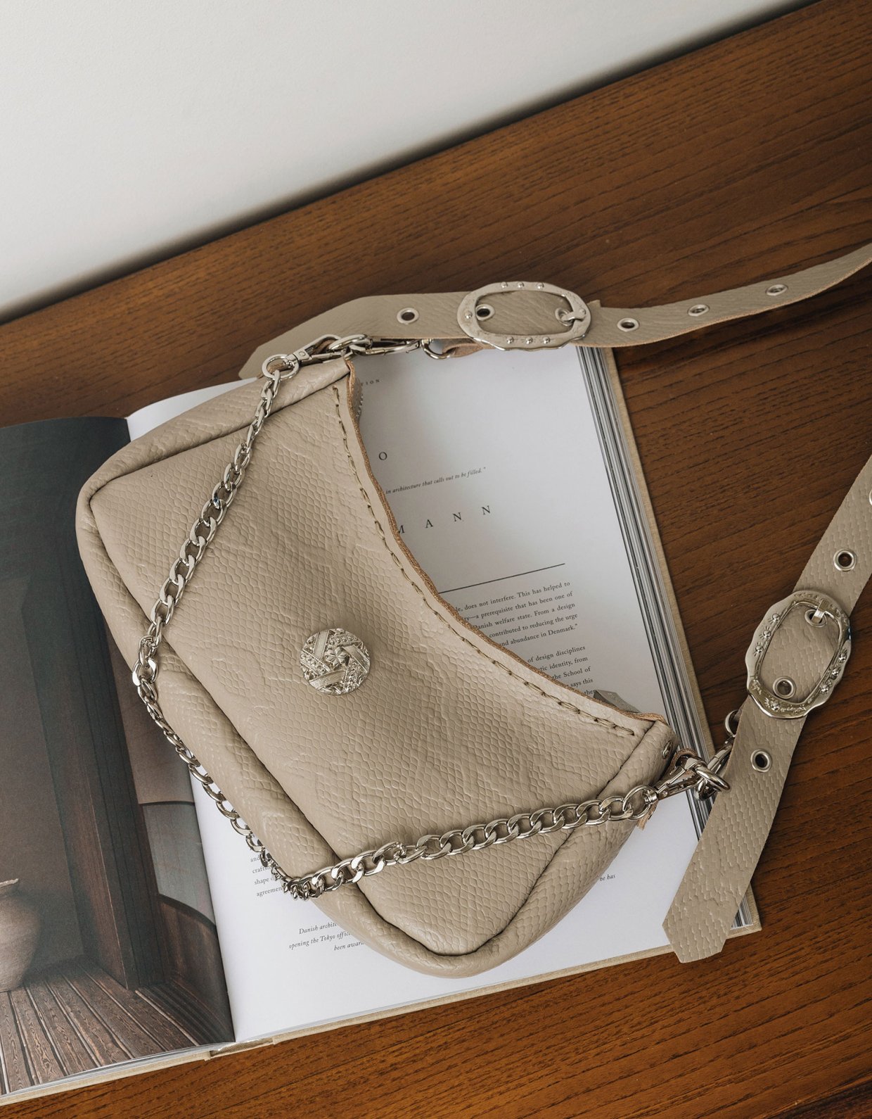 Individual Art Leather Kashmir bag stone beige-nickel