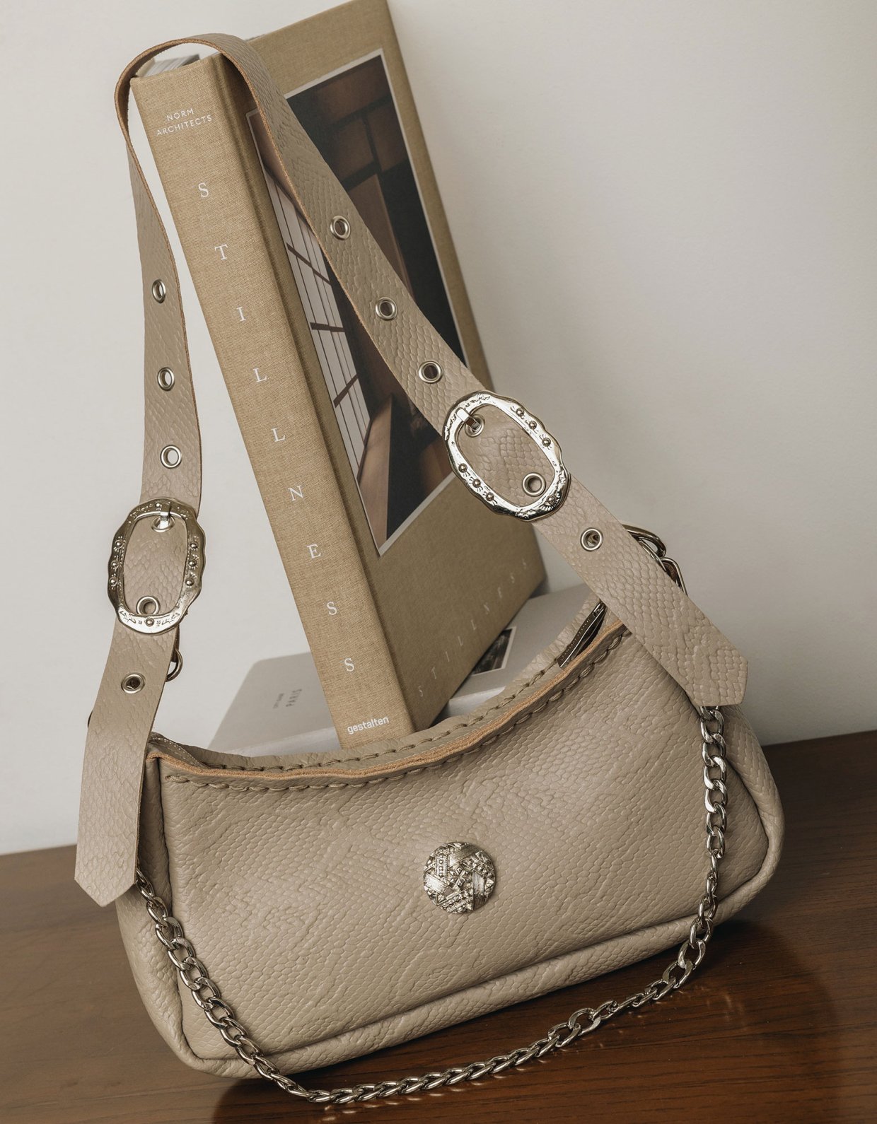 Individual Art Leather Kashmir bag stone beige-nickel