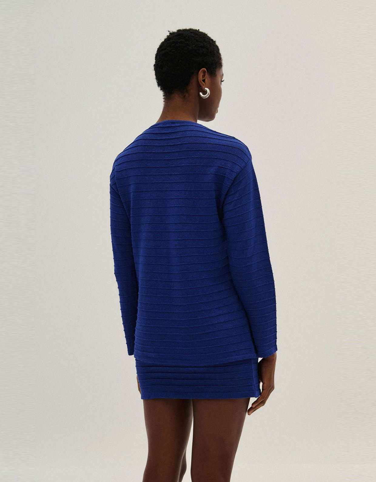 Combos Knitwear Knit lurex cardigan blue