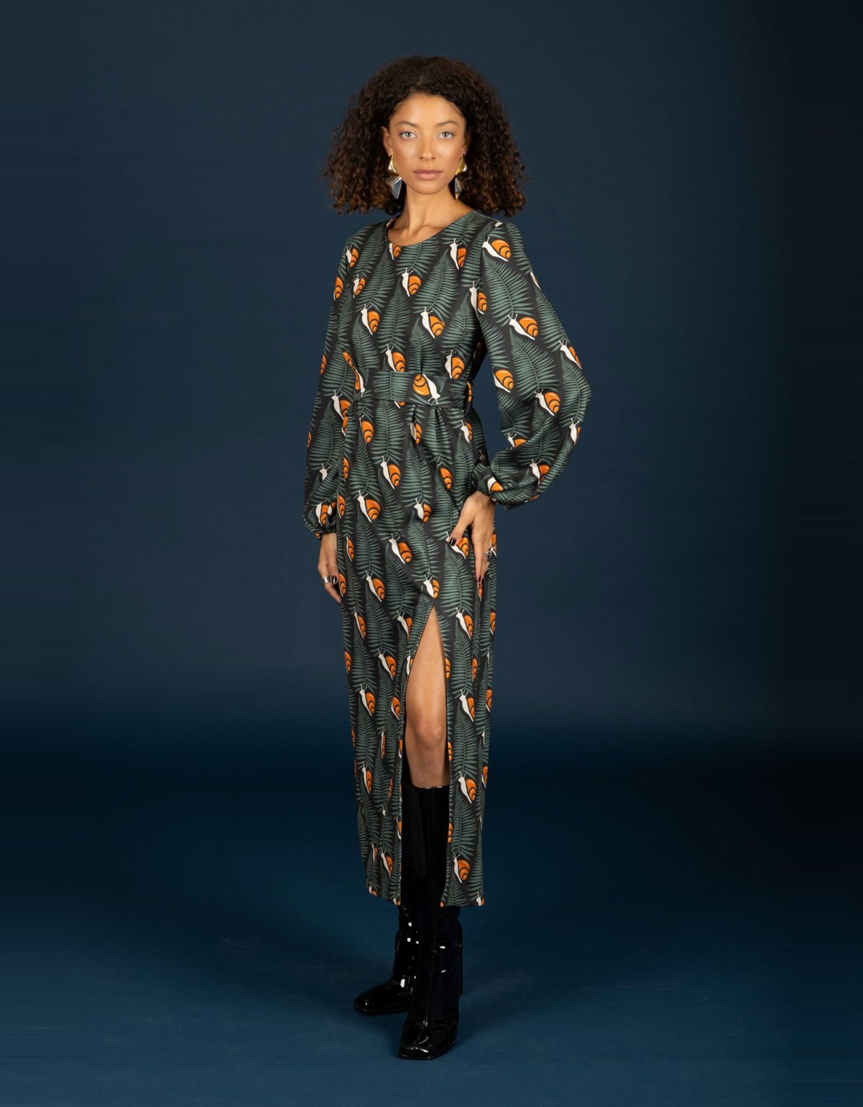 Chaton Kristen slim dress orange