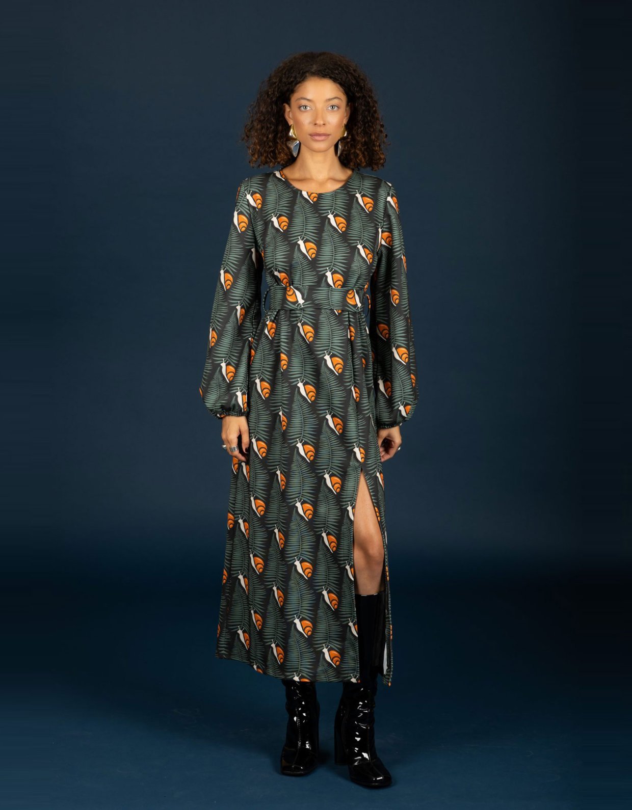 Chaton Kristen slim dress orange