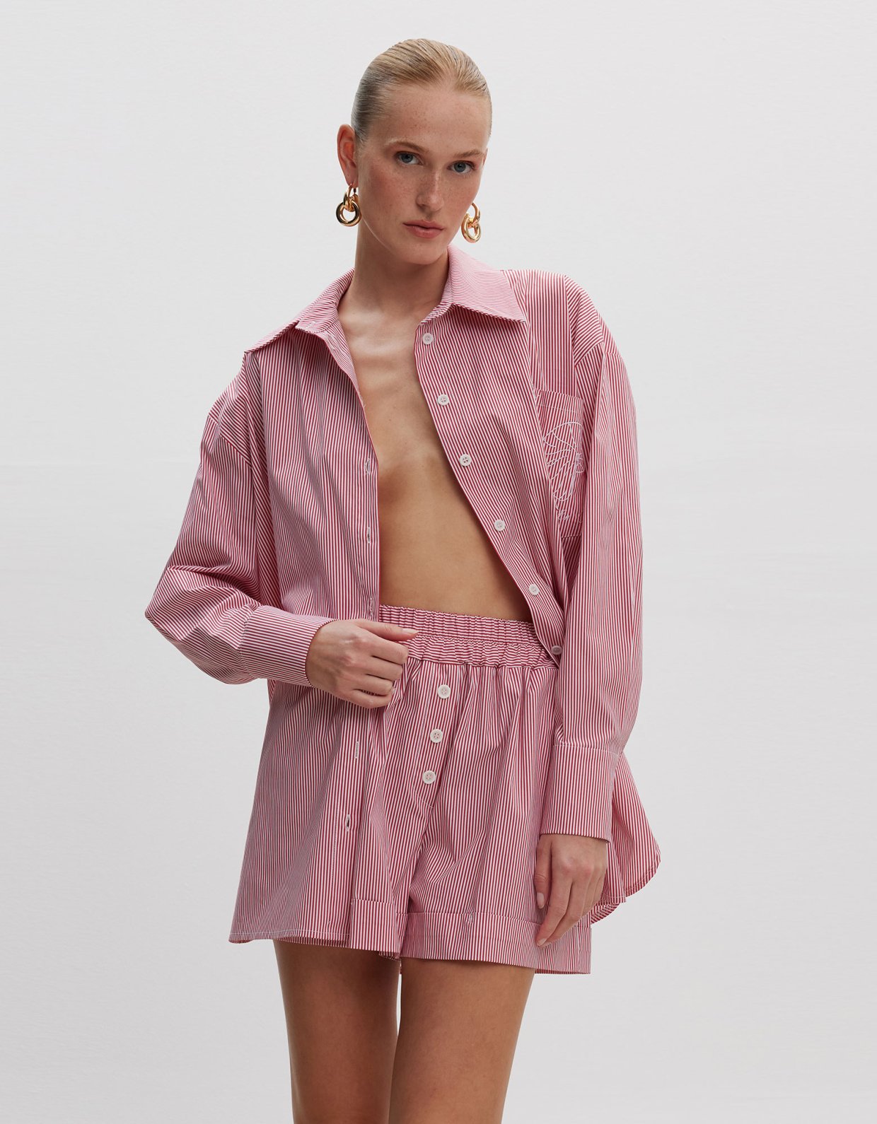 Ciel Concept La vie en ciel red stripes shorts