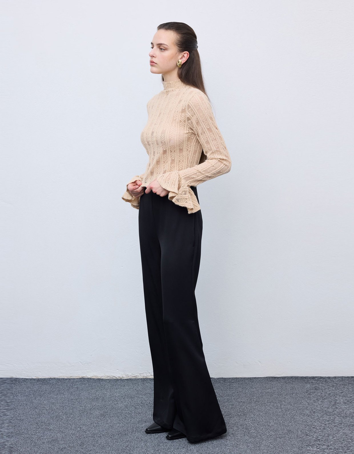 Ciel Concept Lace knit romantic top cream