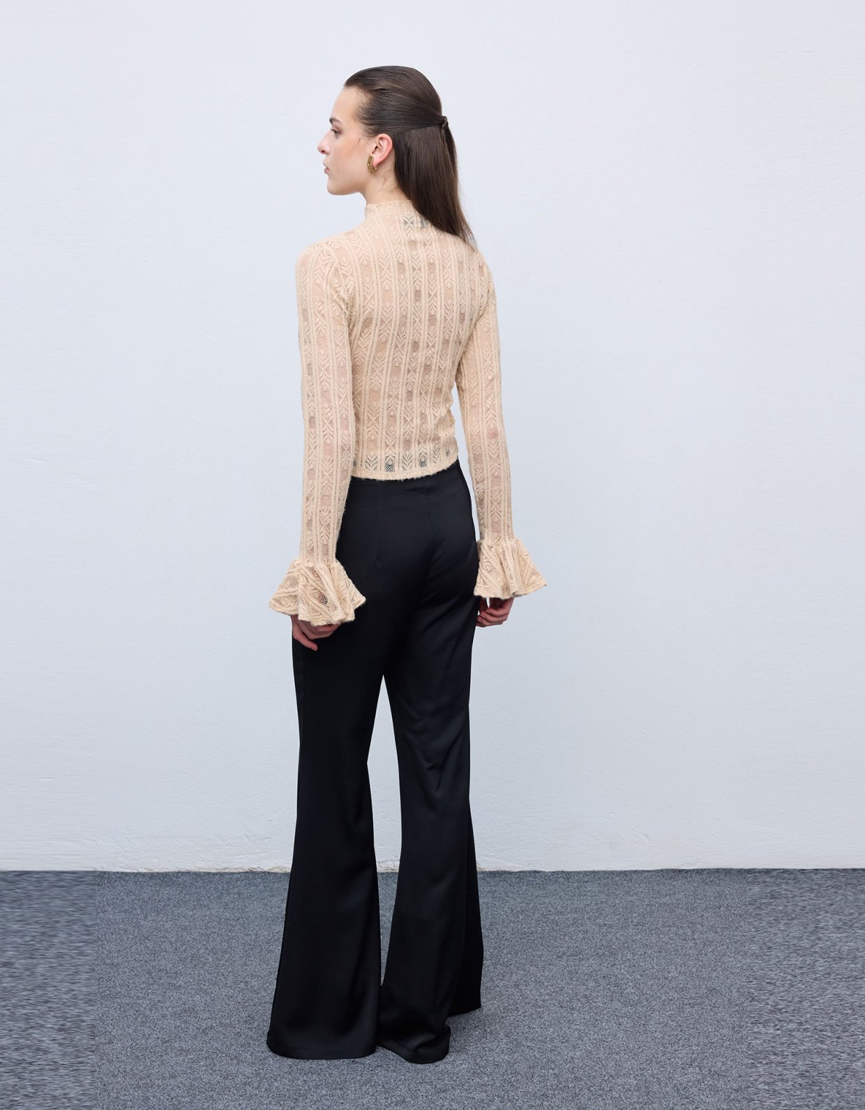Ciel Concept Lace knit romantic top cream