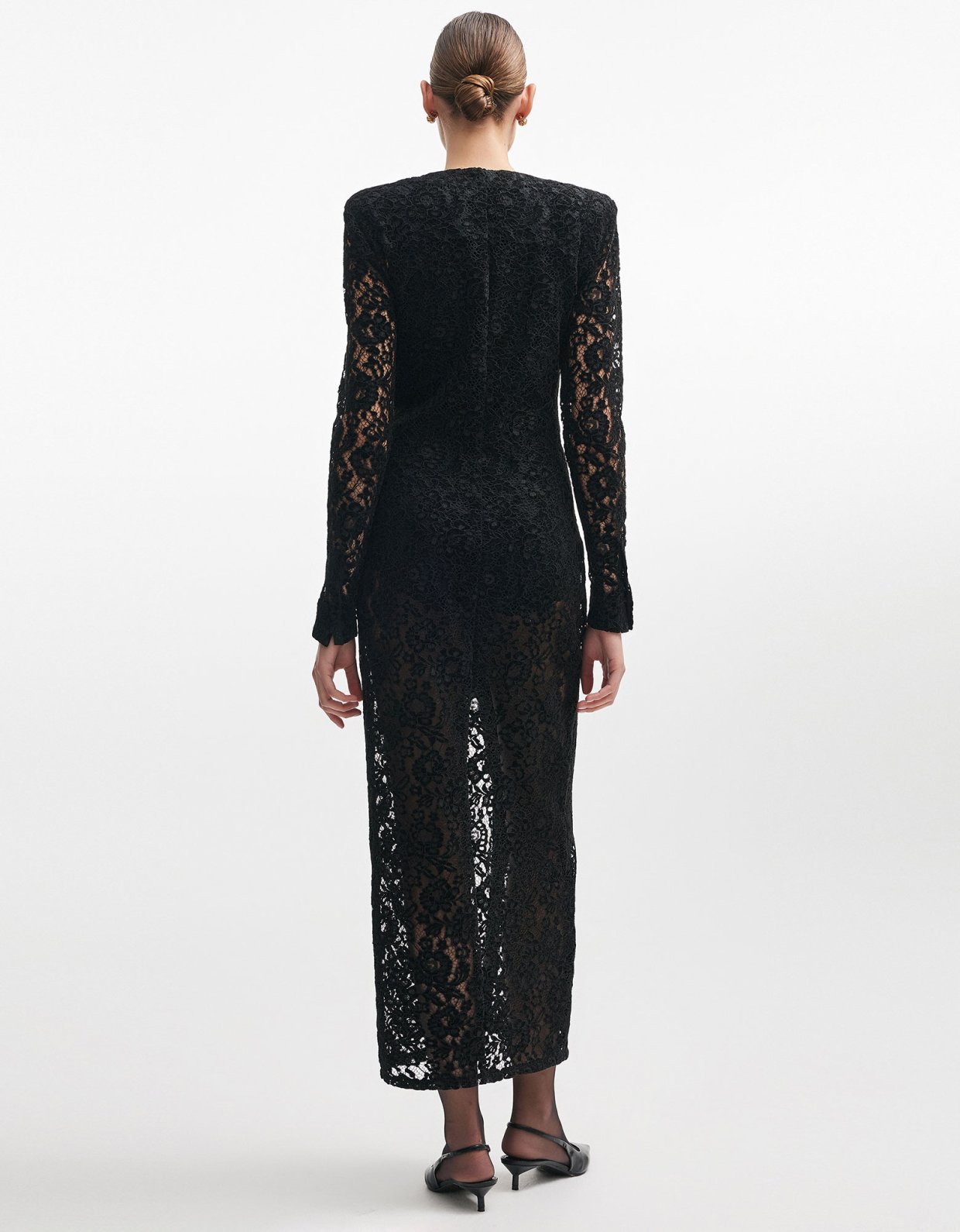 Nadia Rapti Lacer maxi dress black