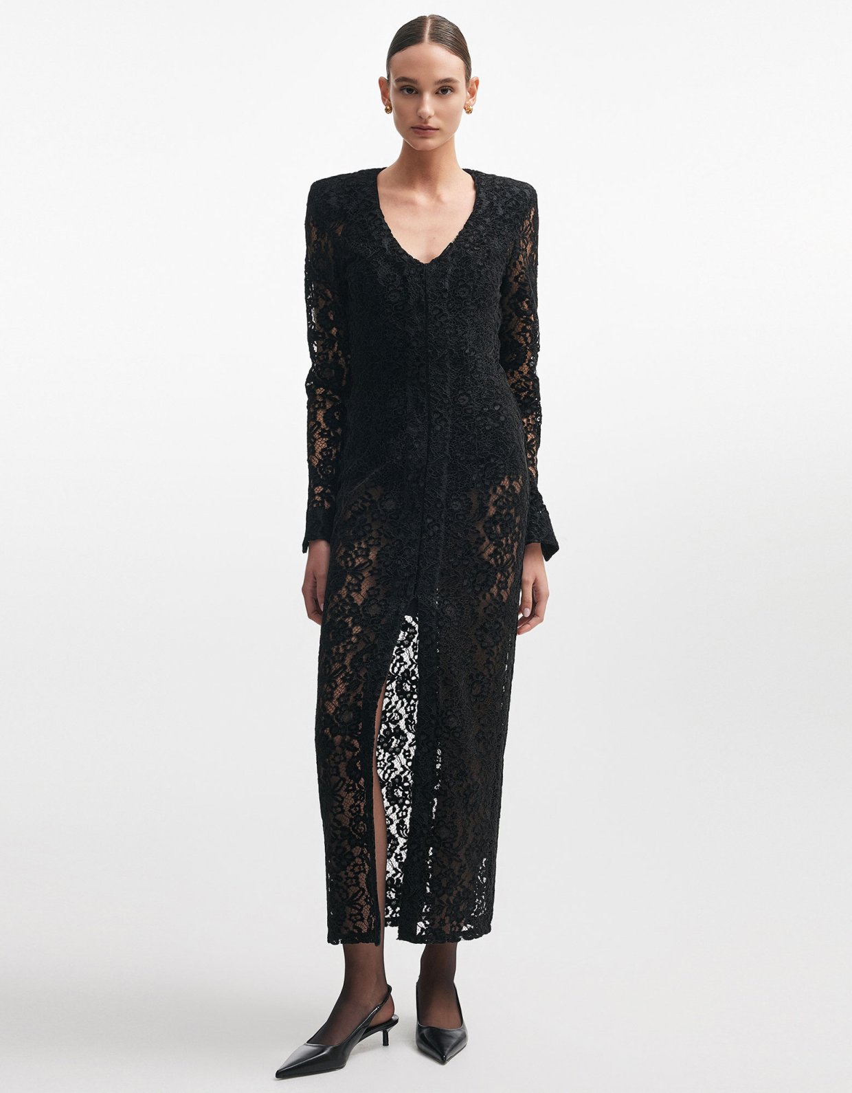 Nadia Rapti Lacer maxi dress black