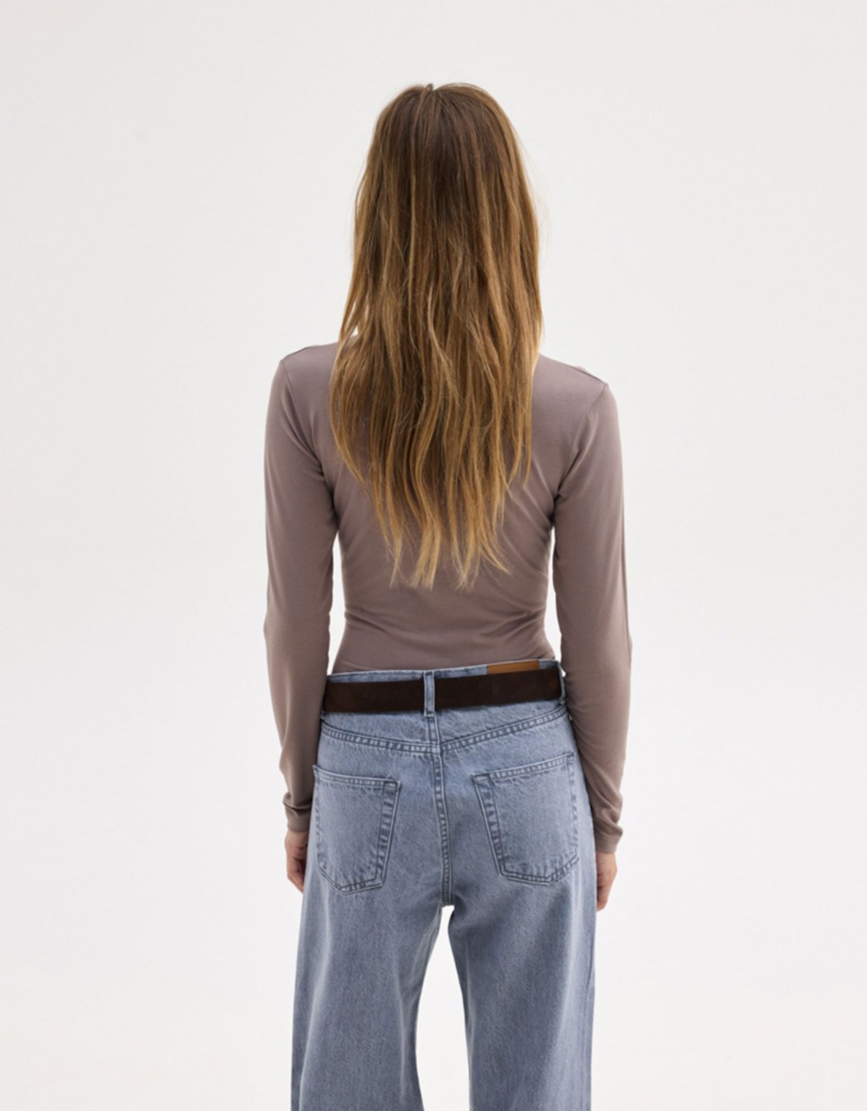 Sunset go Laura turtleneck top grey