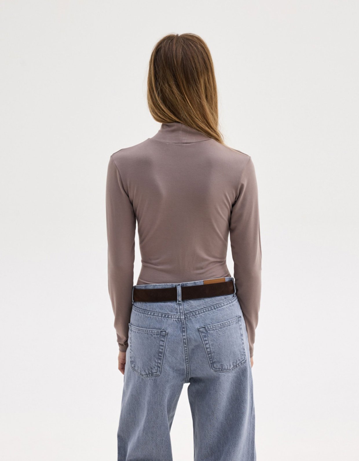 Sunset go Laura turtleneck top grey