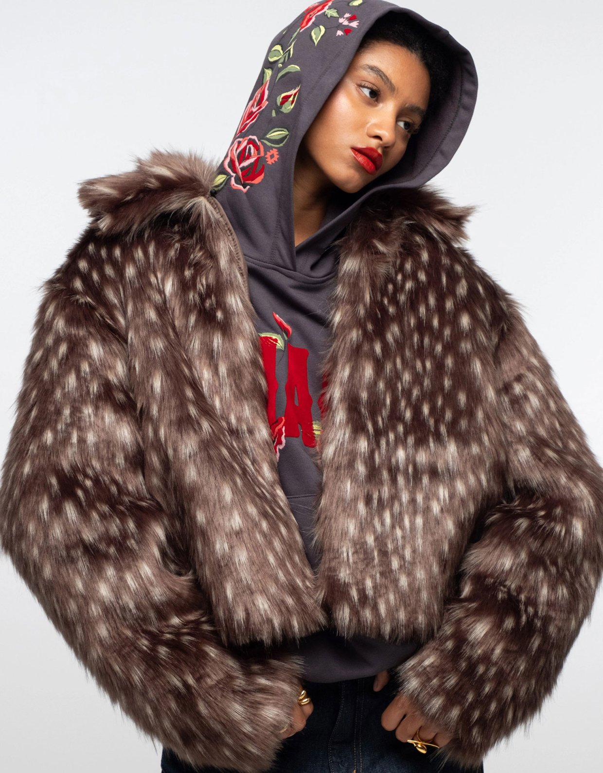 Peace and Chaos Lavish eco-fur coat faux lynks