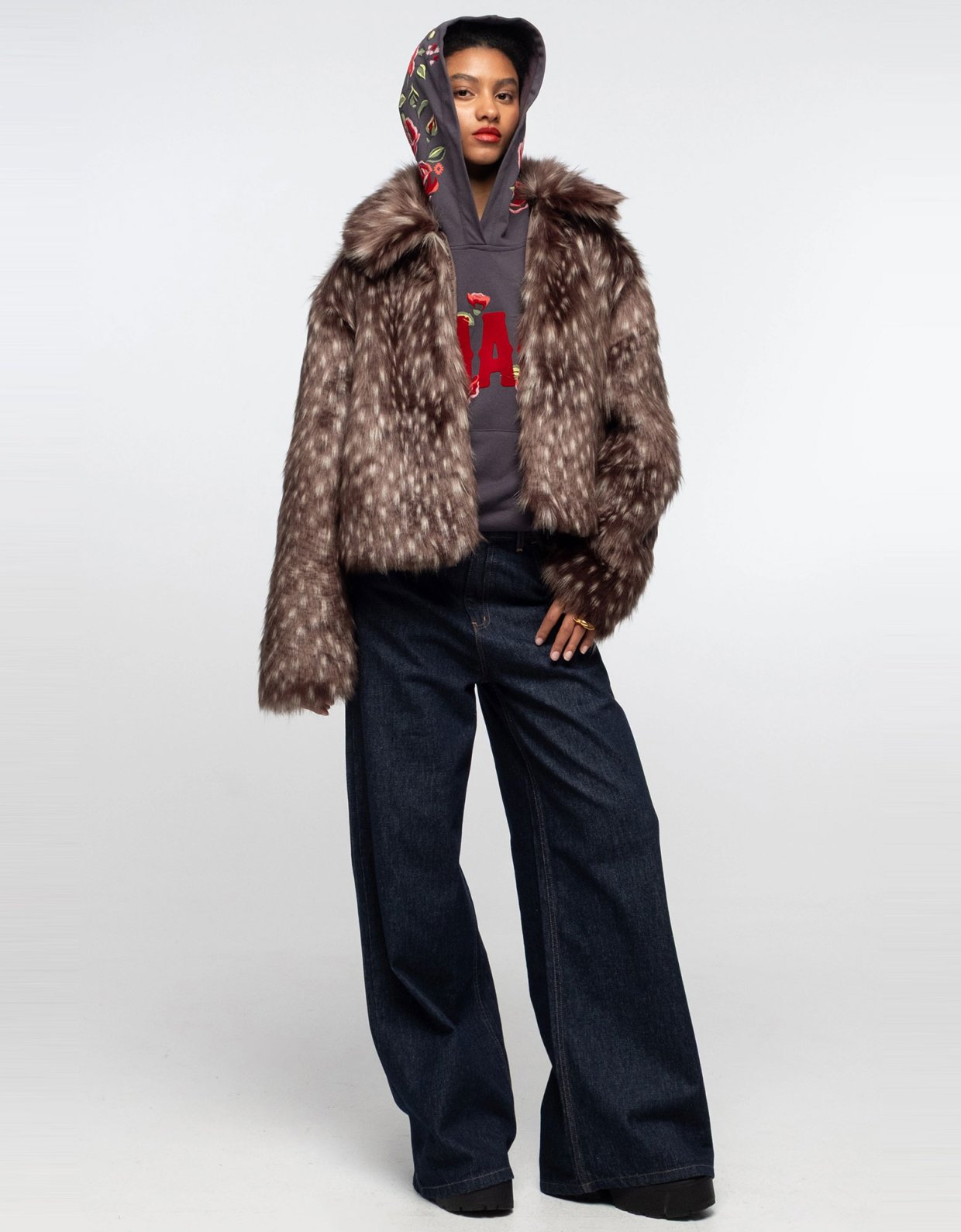Peace and Chaos Lavish eco-fur coat faux lynks