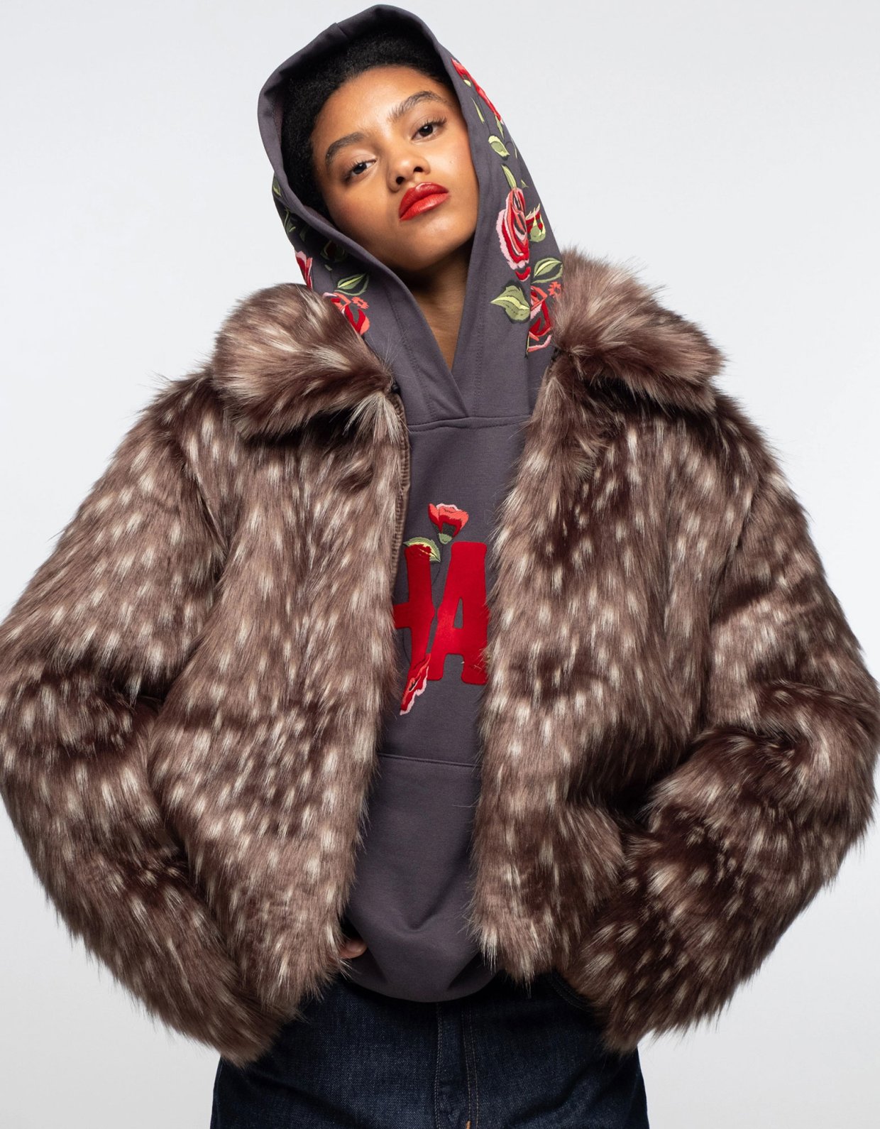 Peace and Chaos Lavish eco-fur coat faux lynks