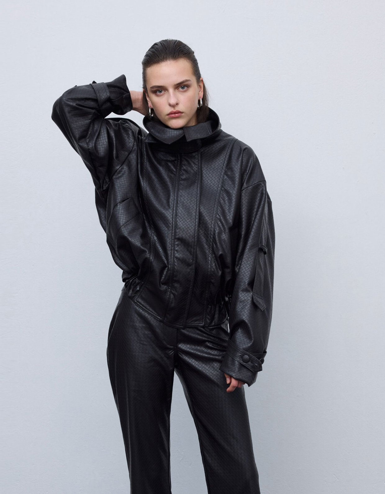 Ciel Concept Leather knots jacket black