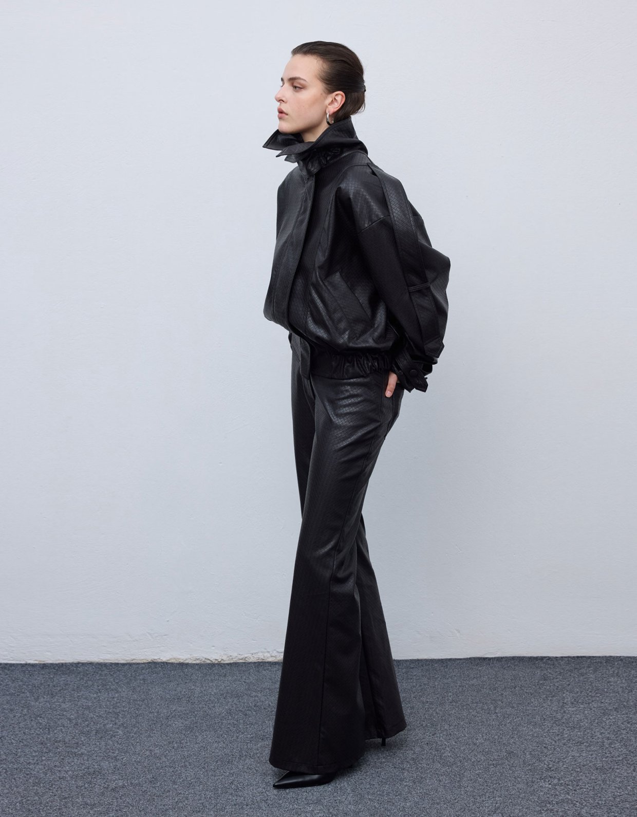 Ciel Concept Leather knots jacket black