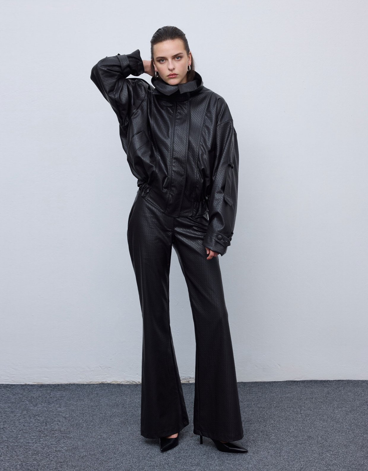Ciel Concept Leather knots pants black