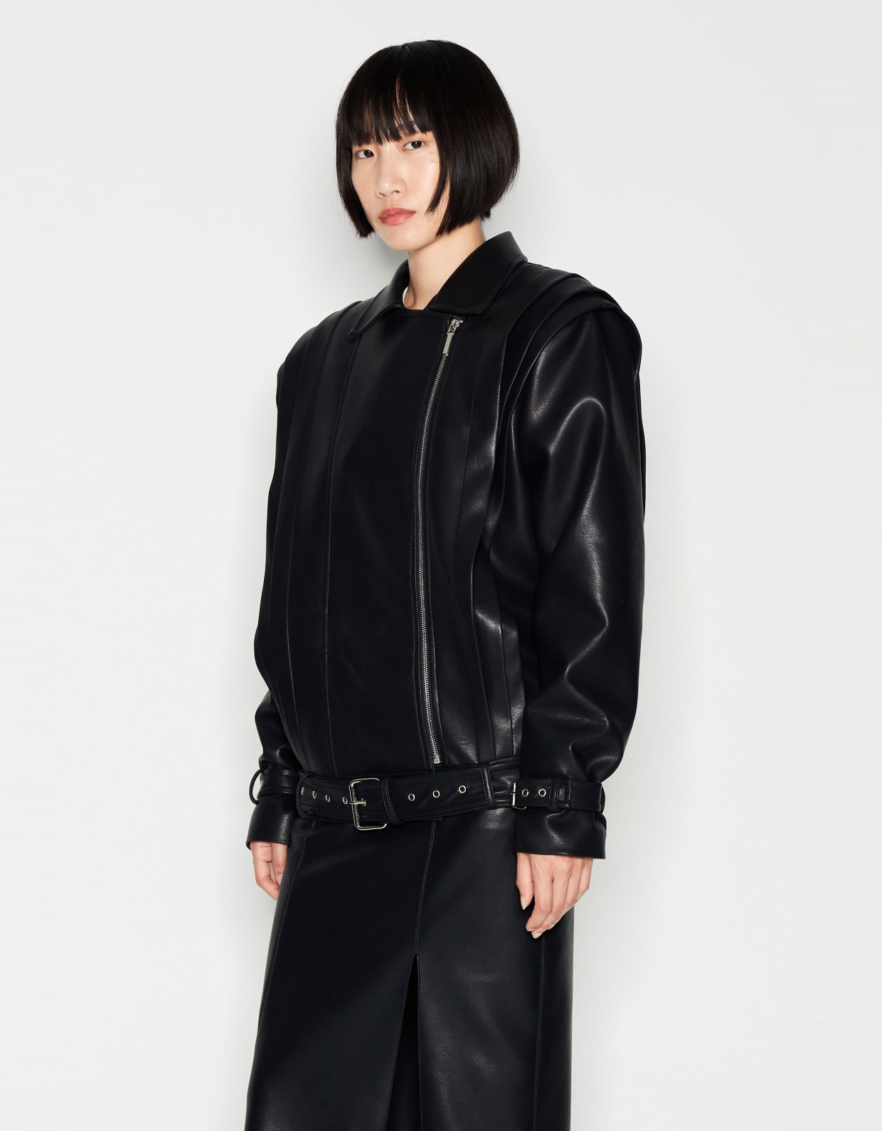 Nadia Rapti Leather adventure jacket black