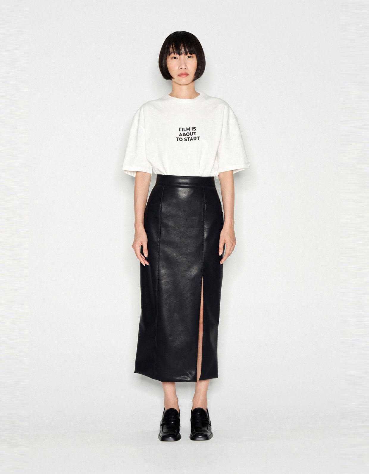 Nadia Rapti Leather adventure skirt black