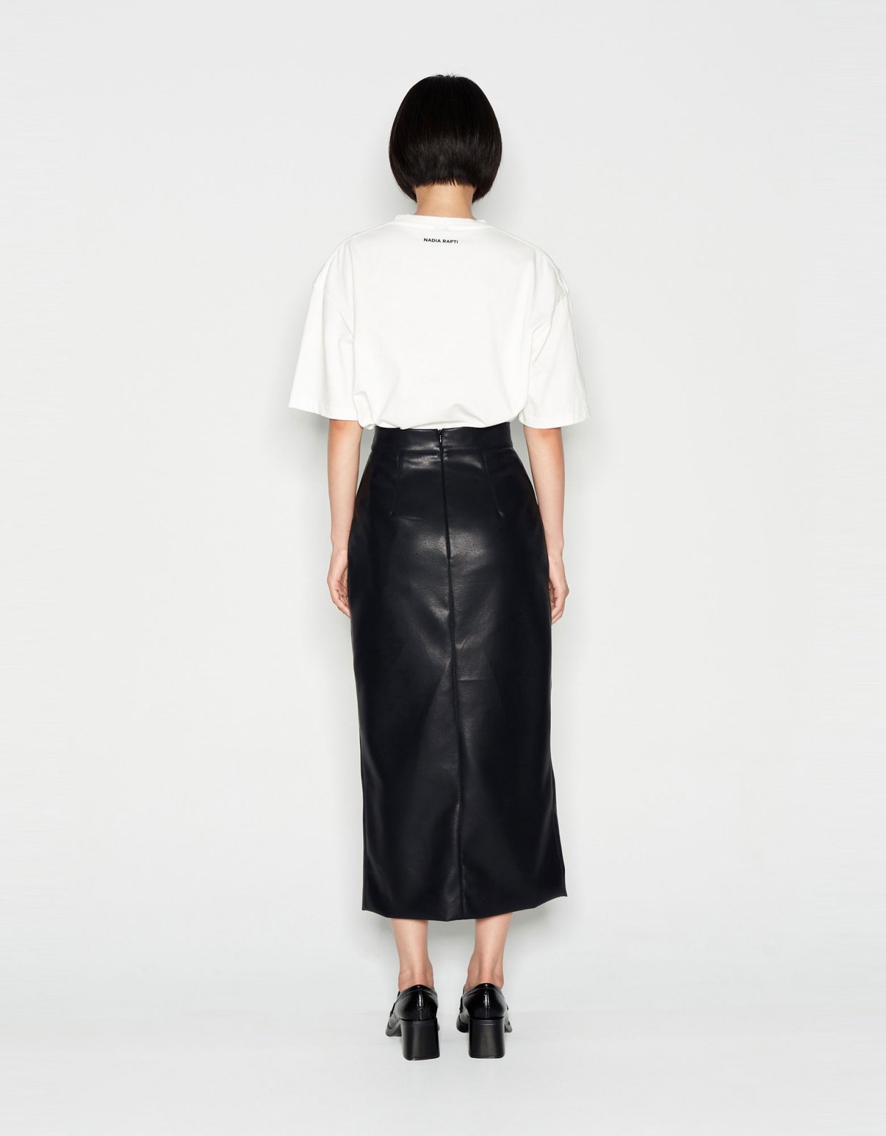 Nadia Rapti Leather adventure skirt black