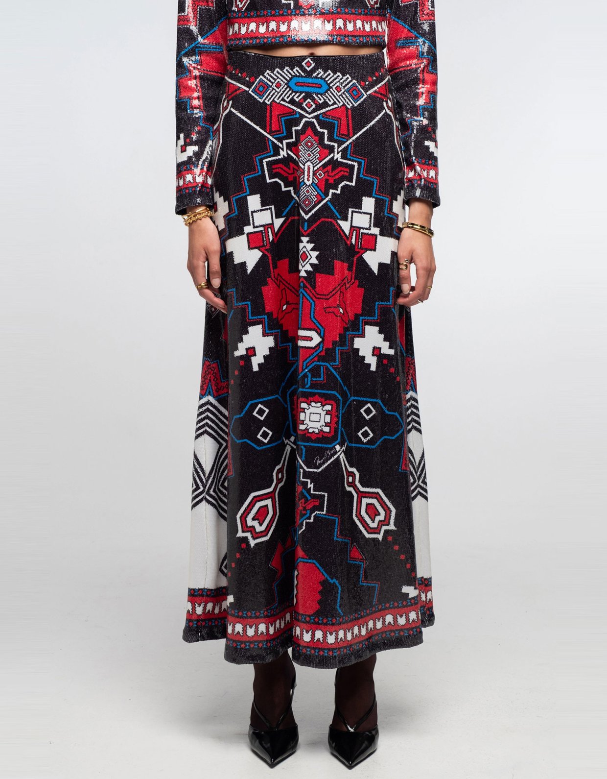 Peace and Chaos Legacy sequin long skirt