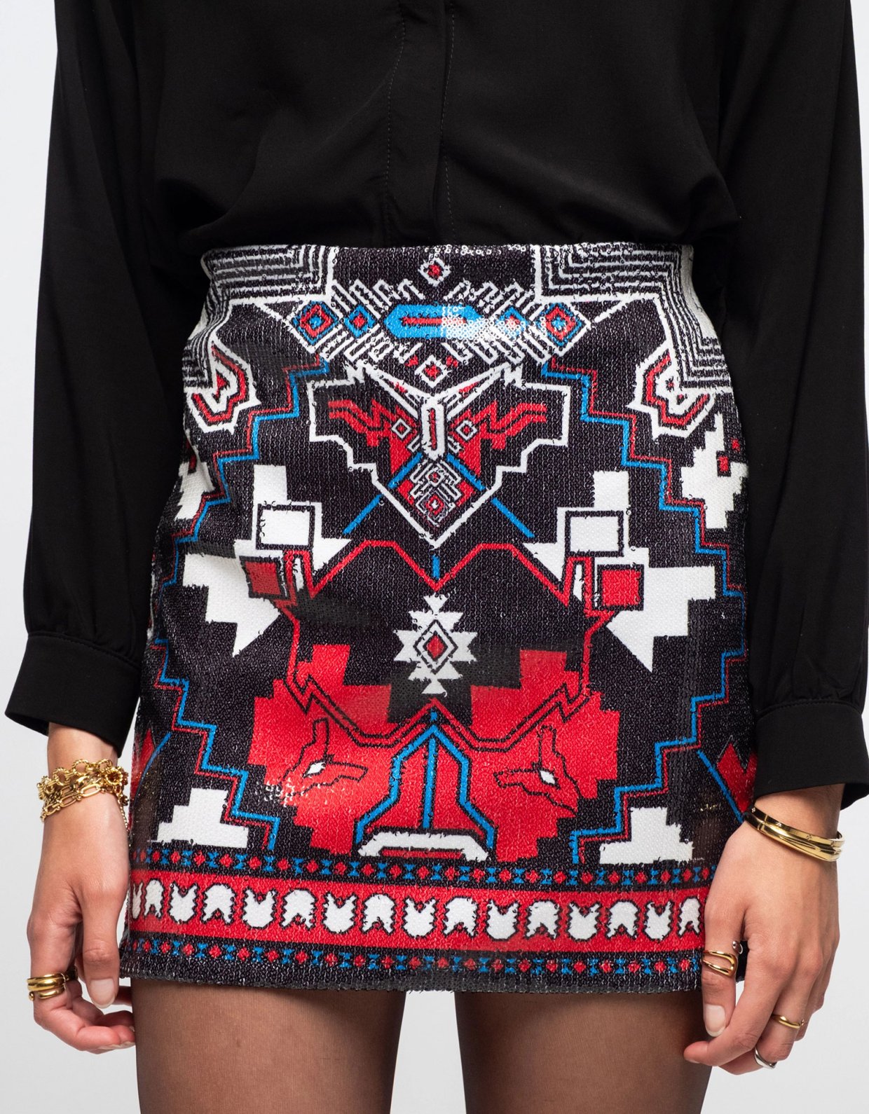 Peace and Chaos Legacy sequin mini skirt