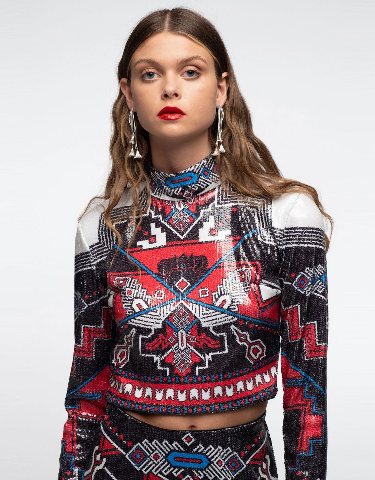 Peace and Chaos Legacy sequin turtleneck top