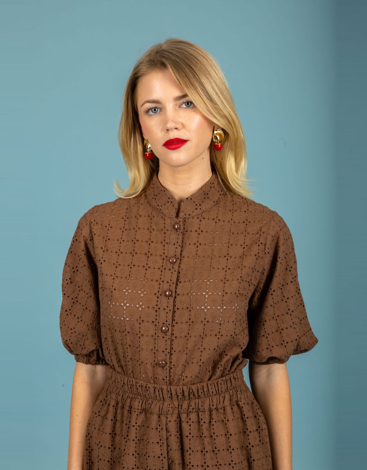 Chaton Leora shirt chocolate