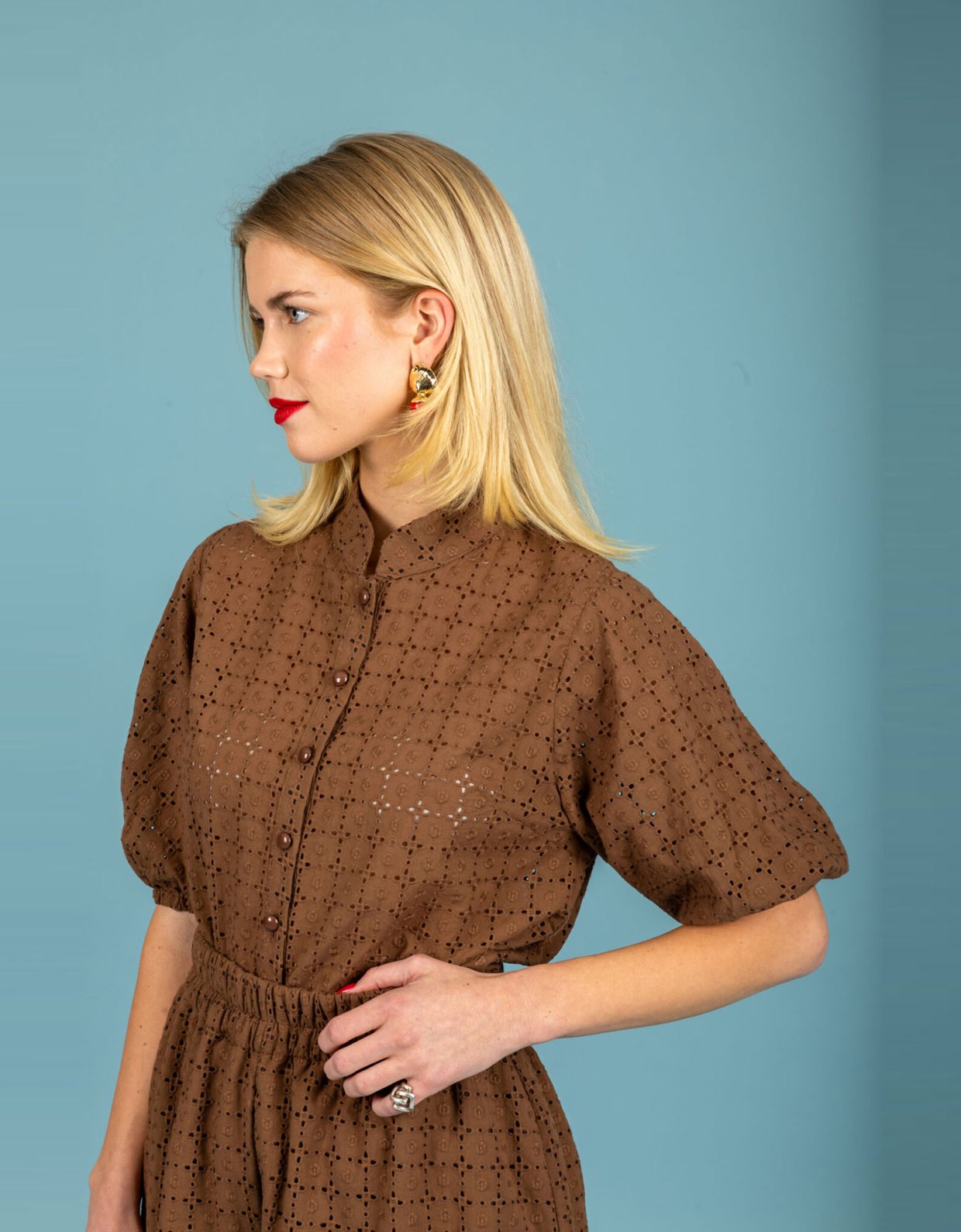 Chaton Leora shirt chocolate