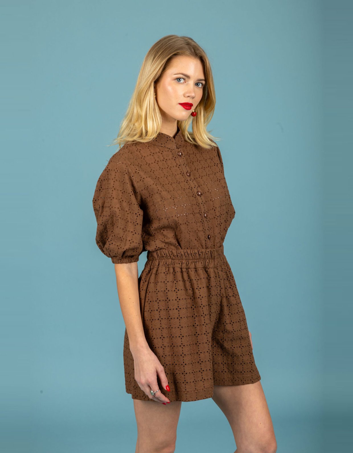 Chaton Leora shirt chocolate