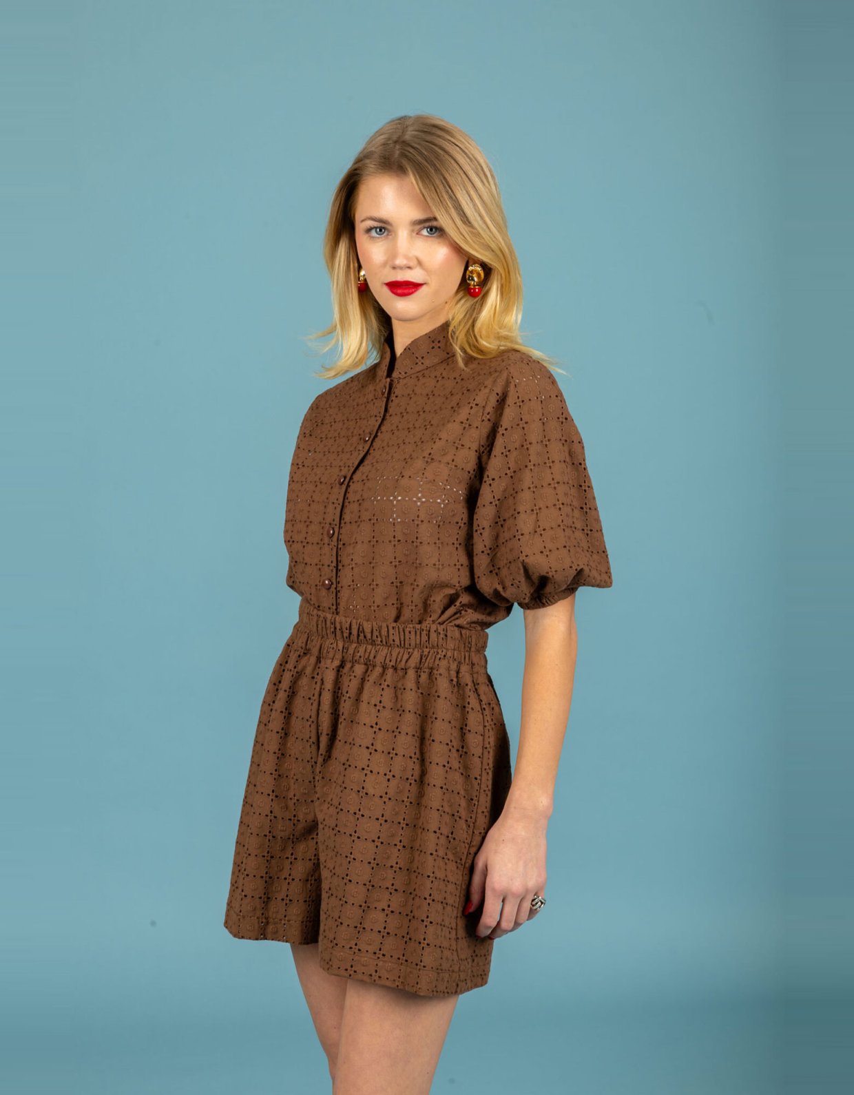 Chaton Leora shirt chocolate