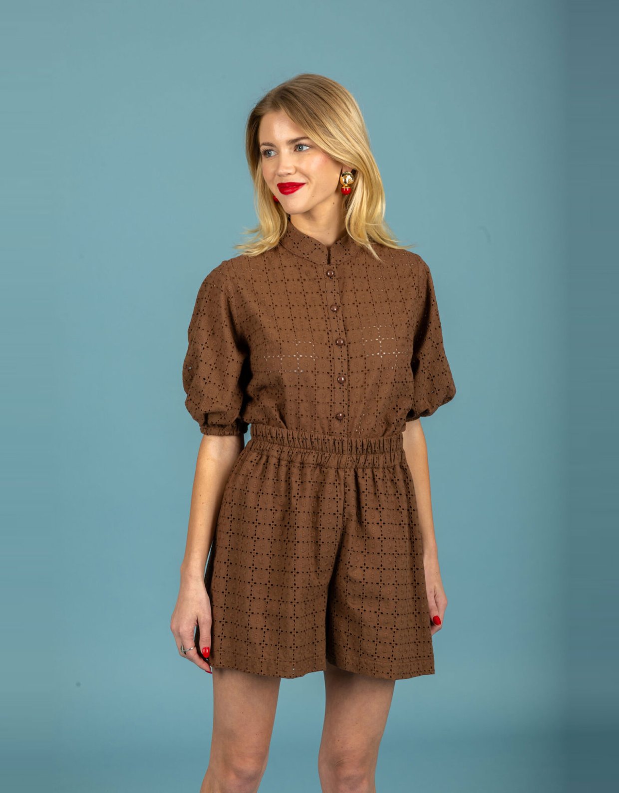 Chaton Leora shirt chocolate