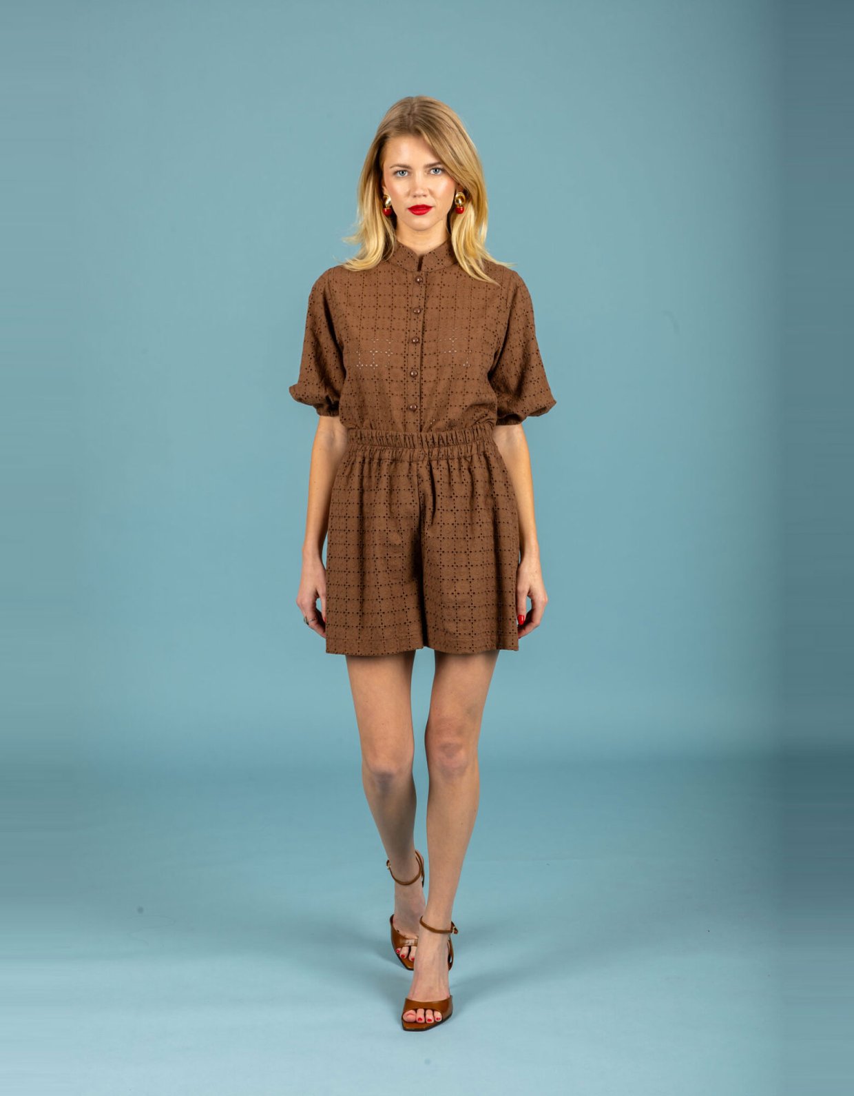 Chaton Leora shirt chocolate