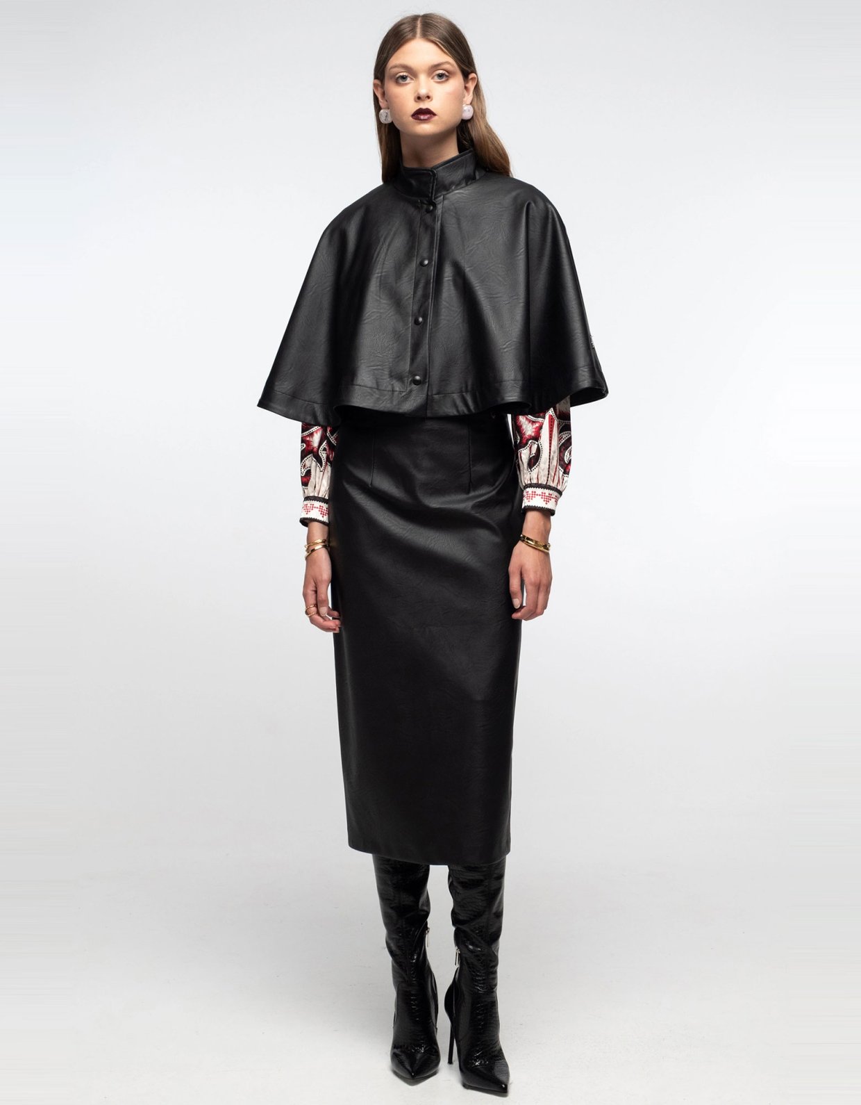 Peace and Chaos Liquorice midi skirt black