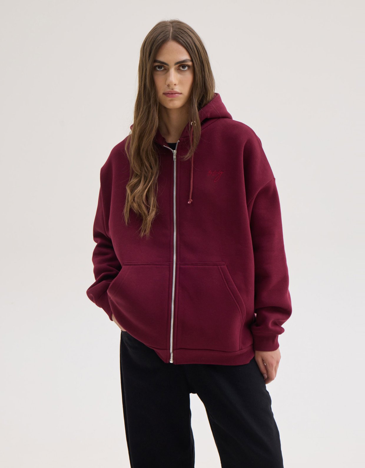 Sunset go Lizi zip hoodie aubergine