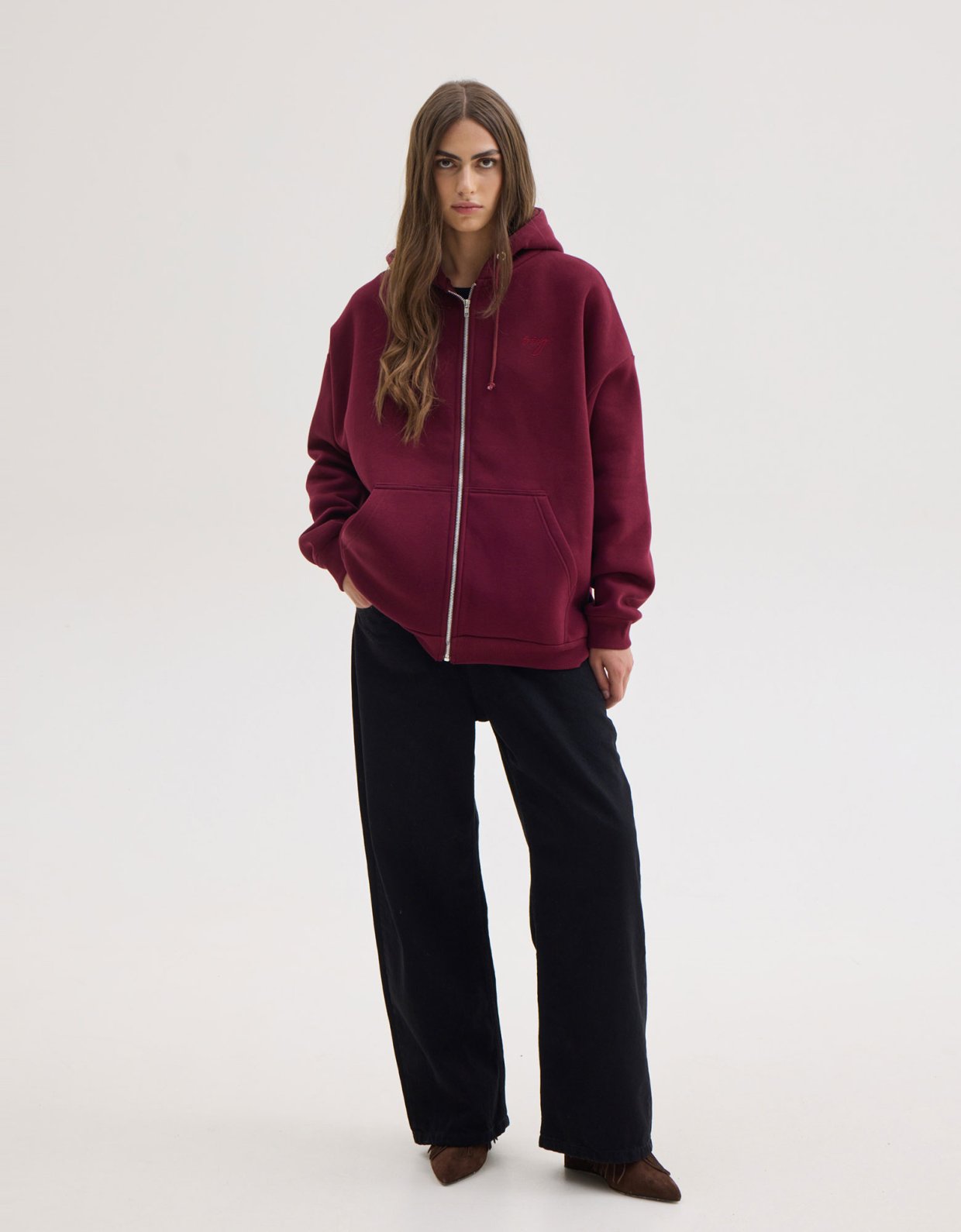 Sunset go Lizi zip hoodie aubergine