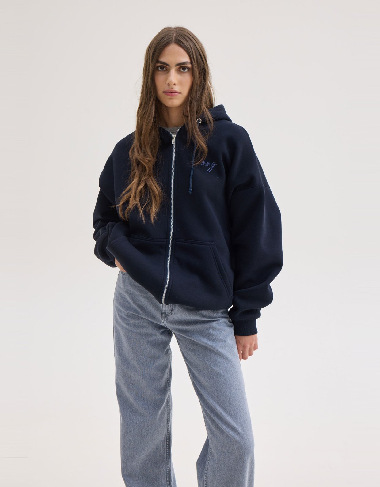 Sunset go Lizi zip hoodie blue