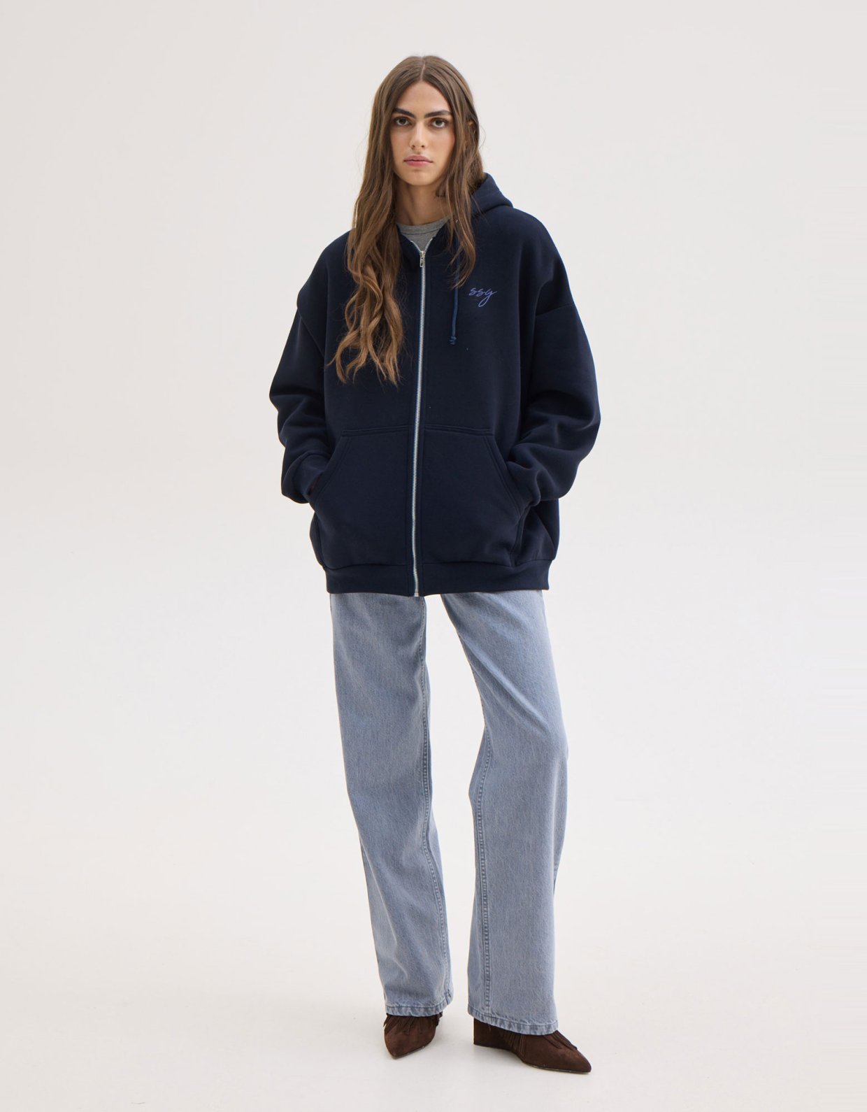 Sunset go Lizi zip hoodie blue