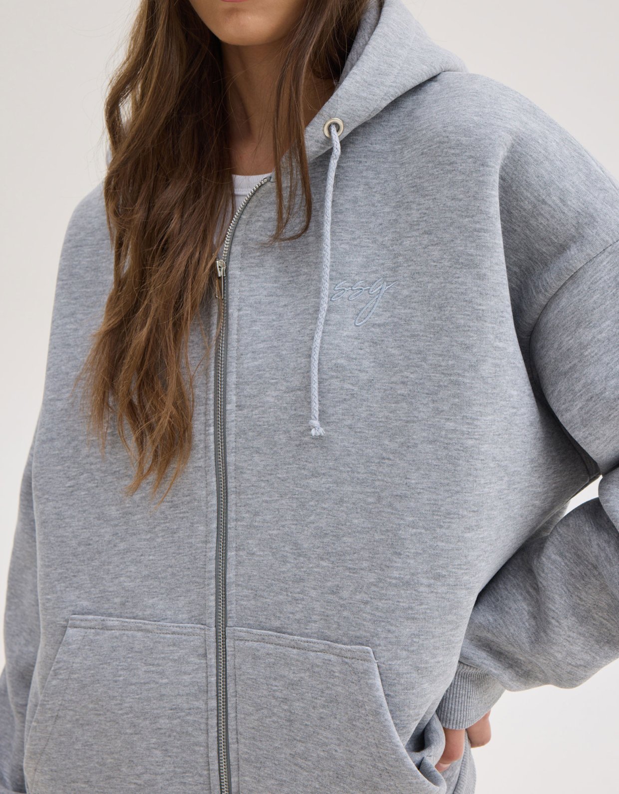 Sunset go Lizi zip hoodie grey