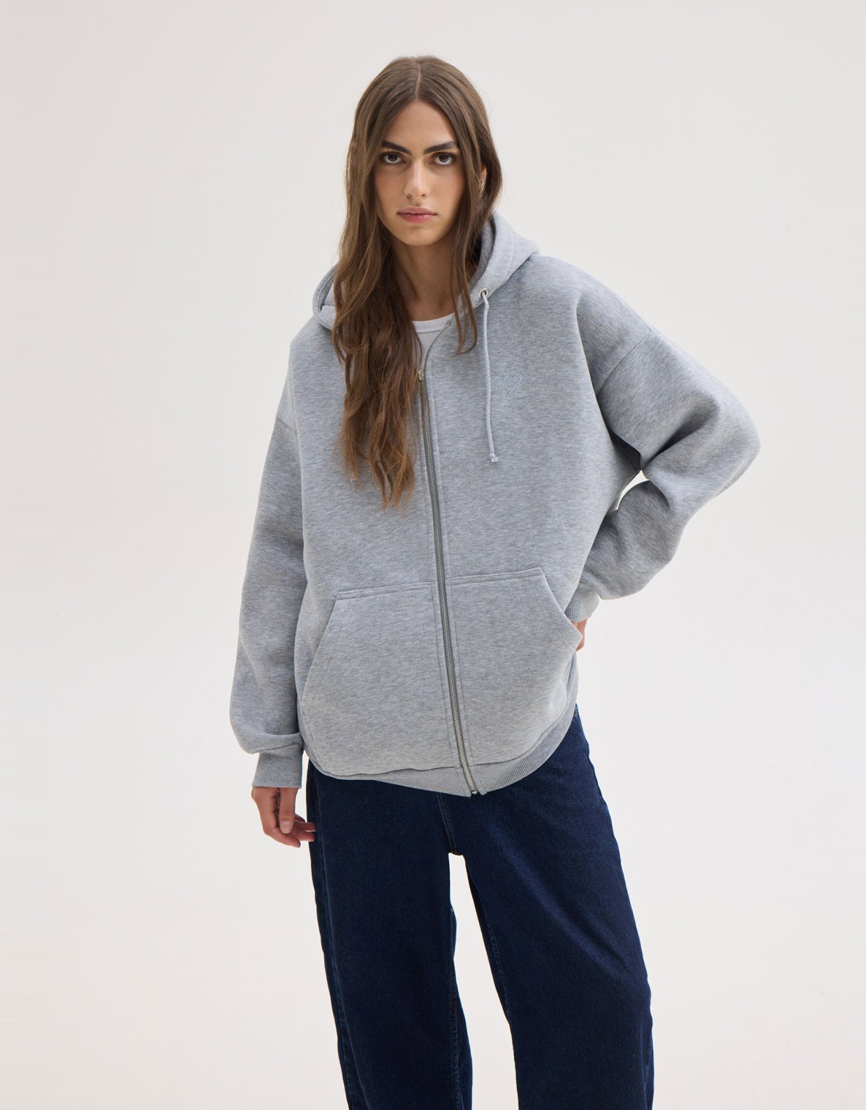 Sunset go Lizi zip hoodie grey