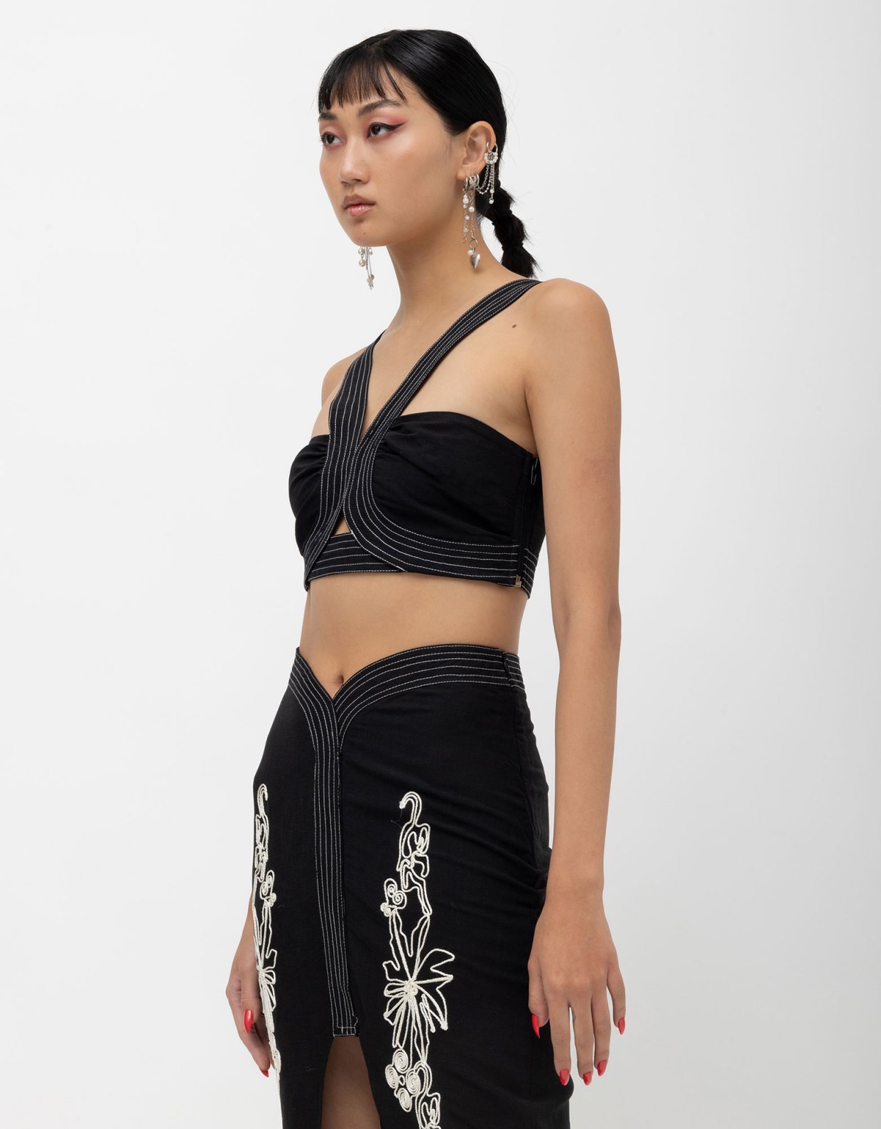 Mallory the label Lunar crop top black