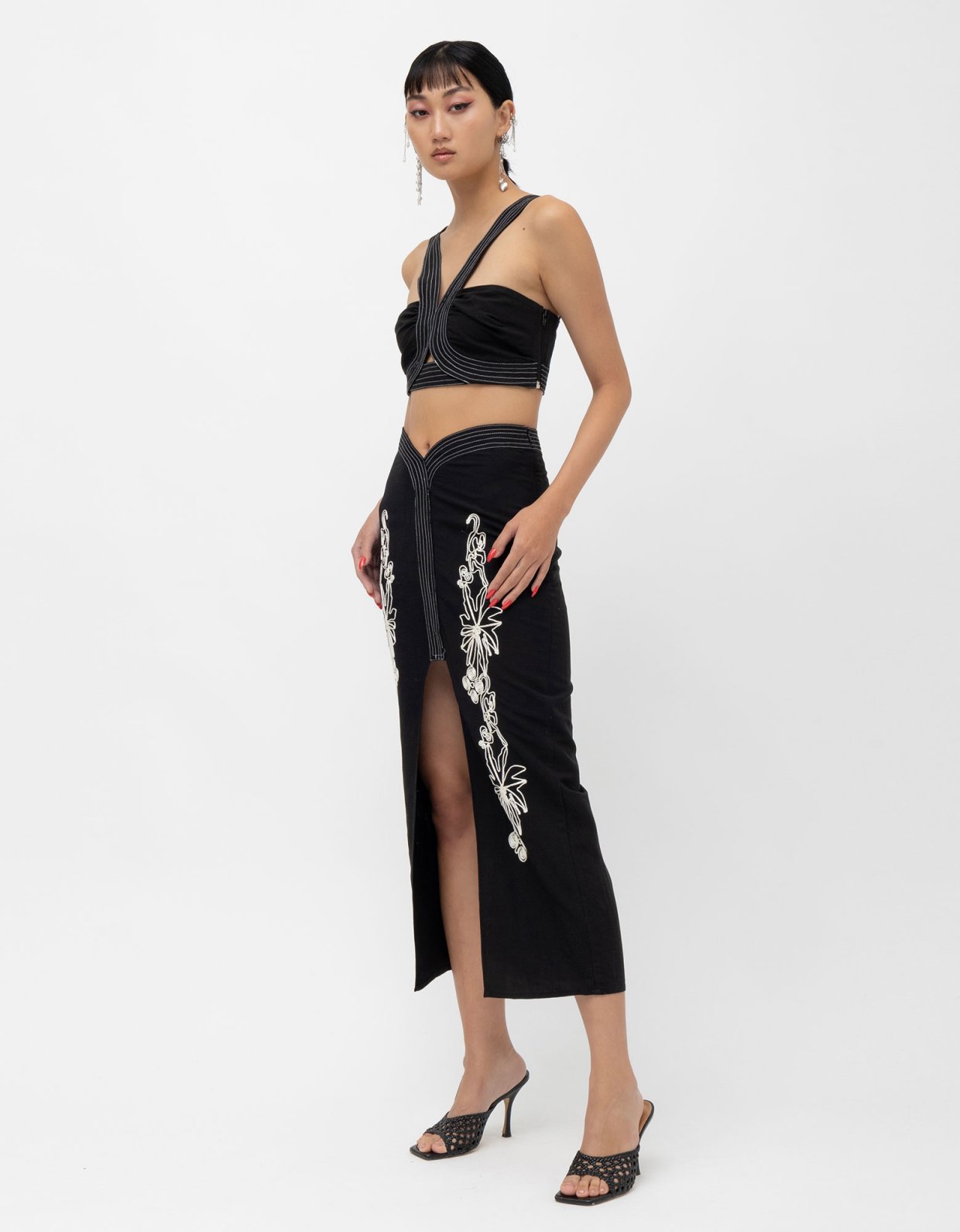 Mallory the label Lunar crop top black