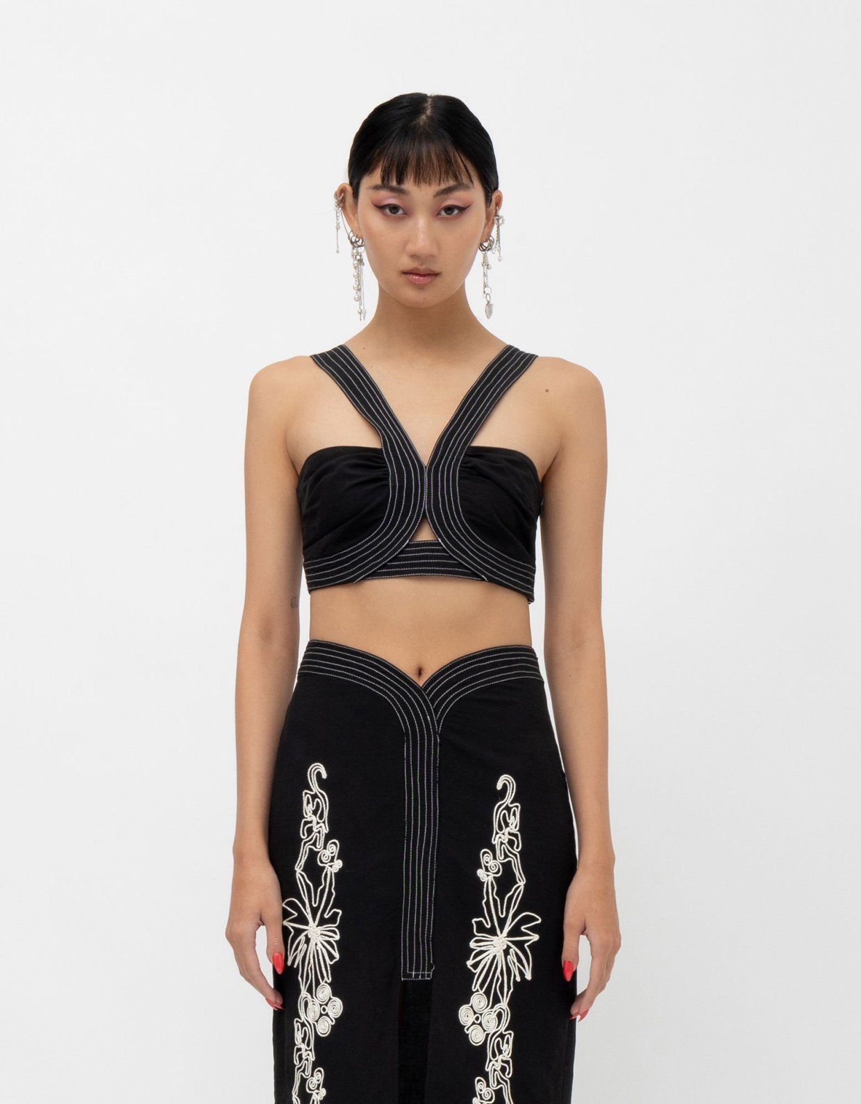 Mallory the label Lunar crop top black