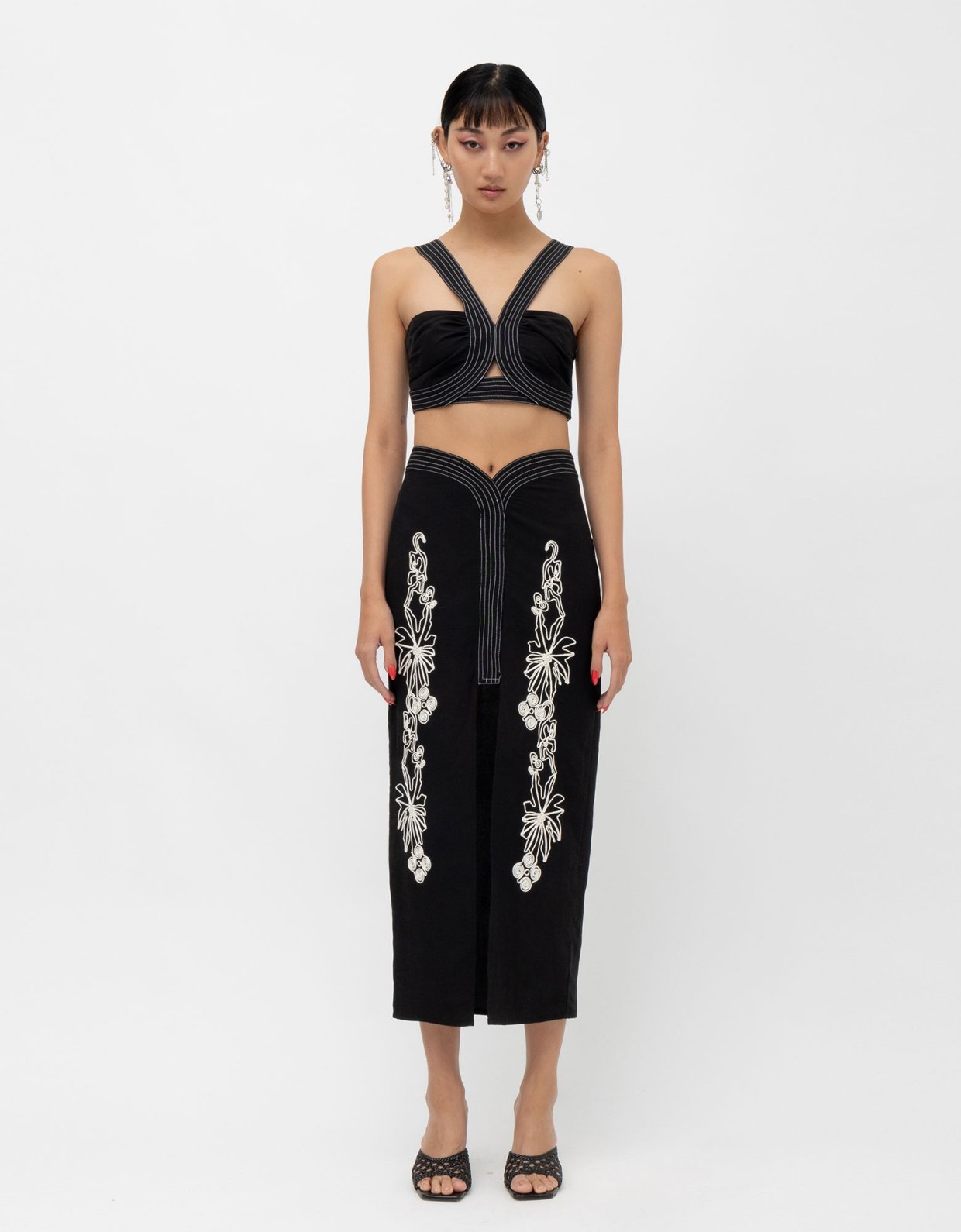 Mallory the label Lunar crop top black