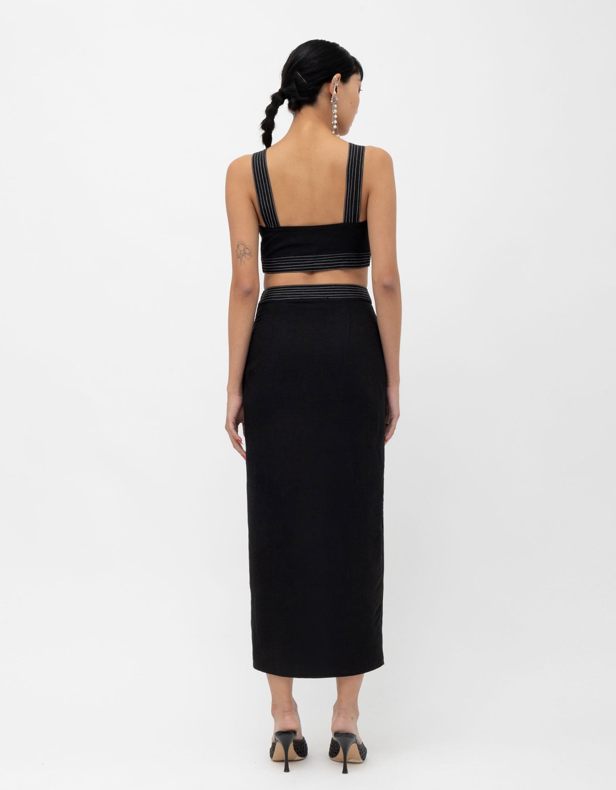 Mallory the label Lunar crop top black