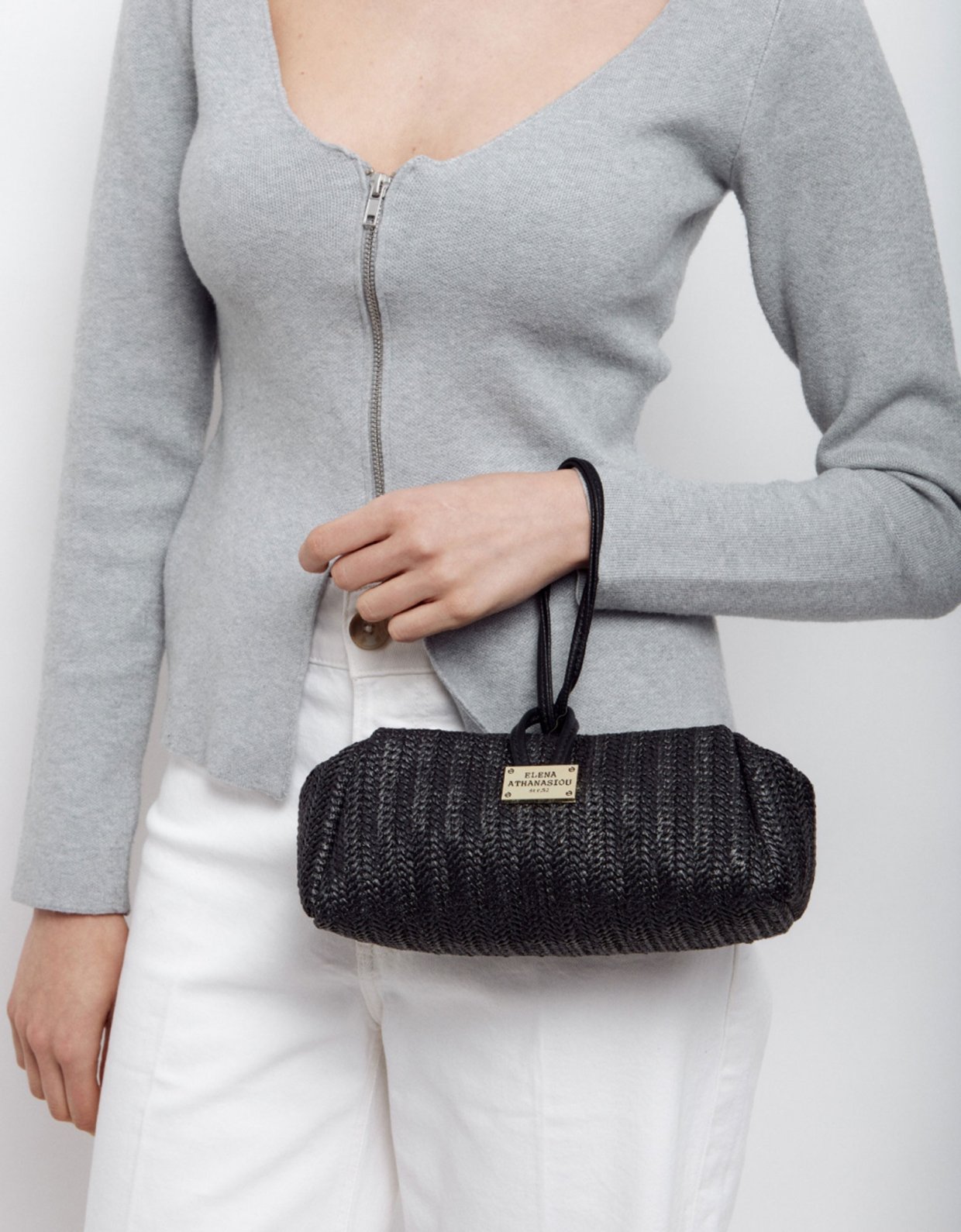 Elena Athanasiou Lunchbag vegan straw black