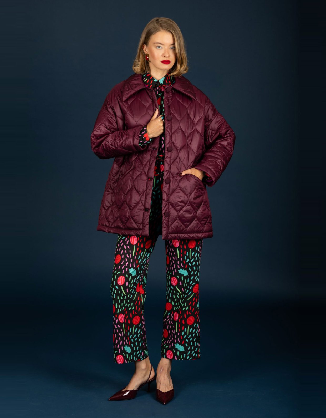 Chaton Marcus puffer coat bordeaux